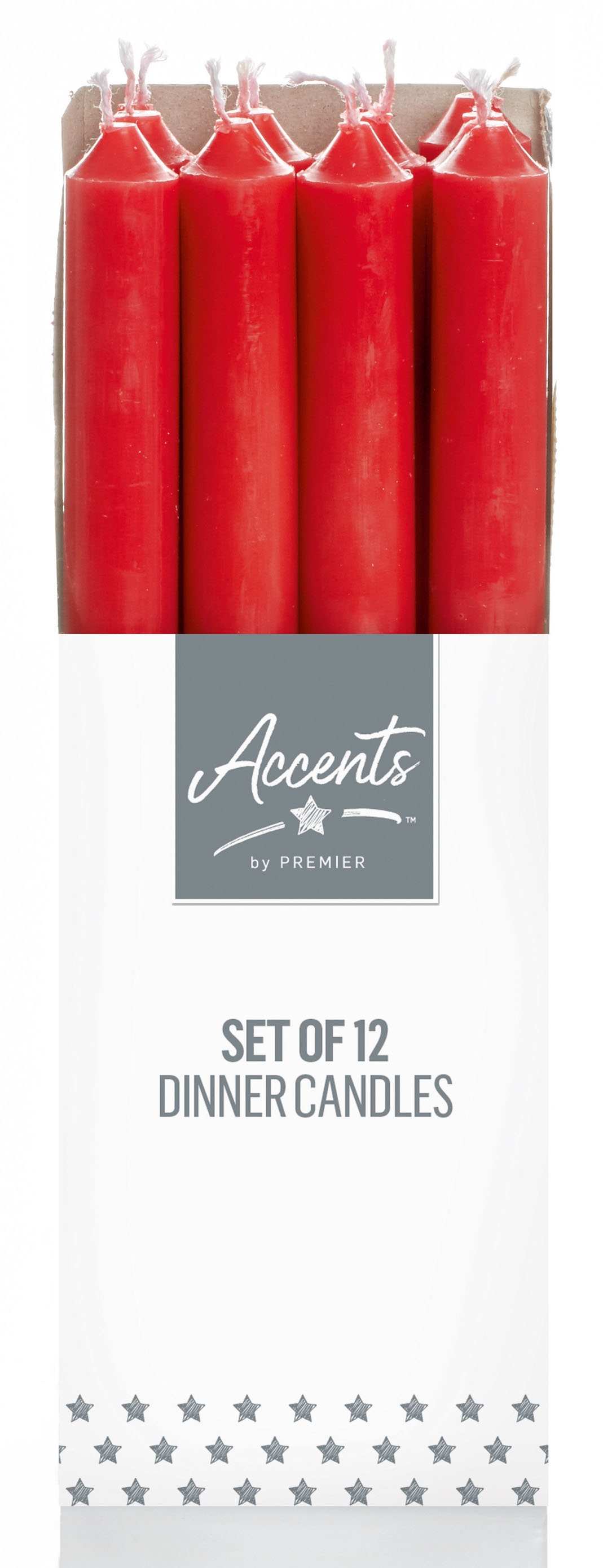 CANDLE,Dinner Red 25cm CDU [Packs Only]