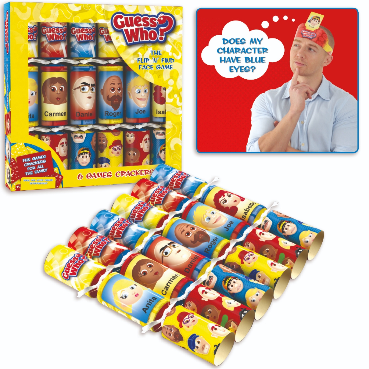 CRACKERS,30cm Guess Who 6`s FSC (Hasbro)