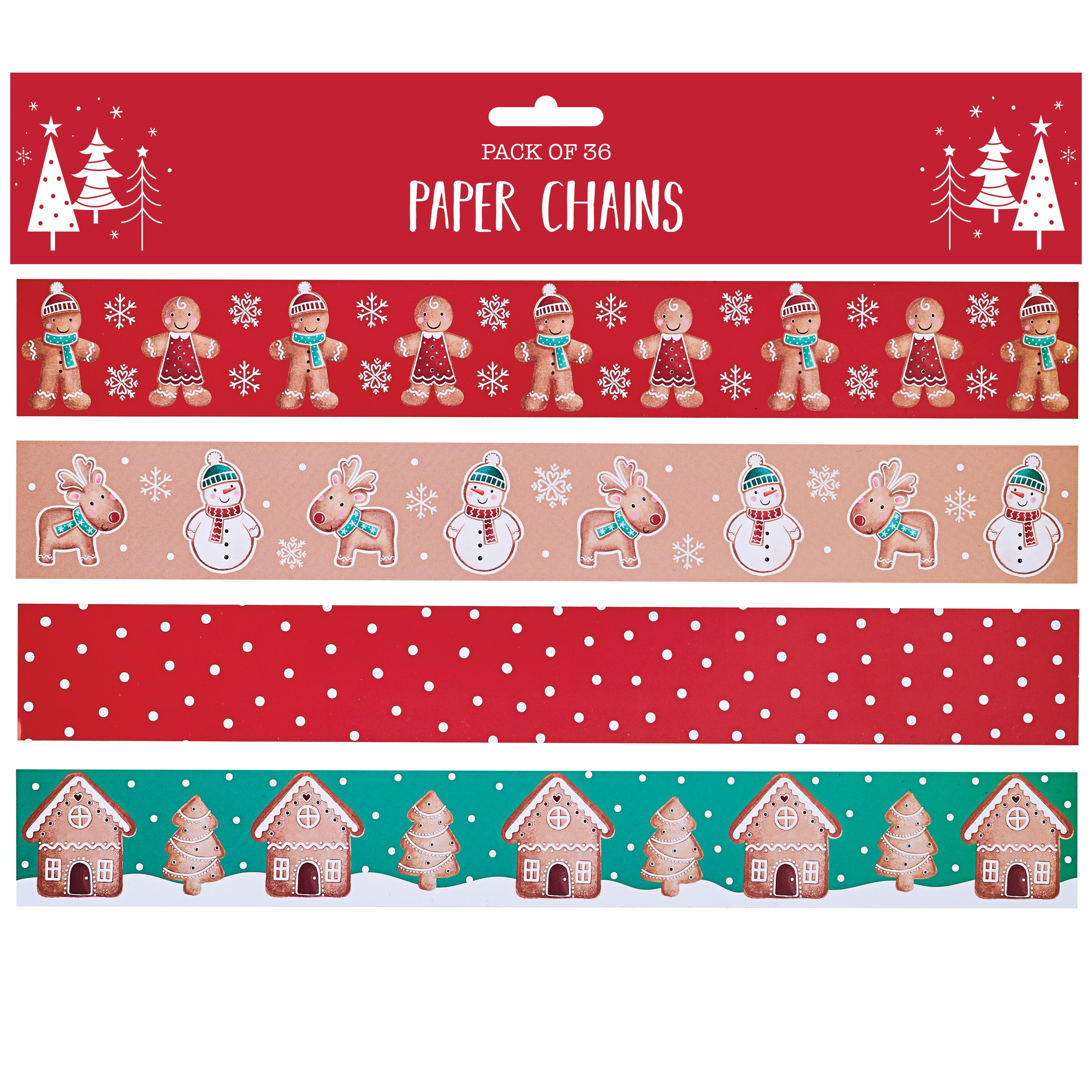 PAPER CHAINS,Cosy Christmas 36`s H/pk [Packs Only]