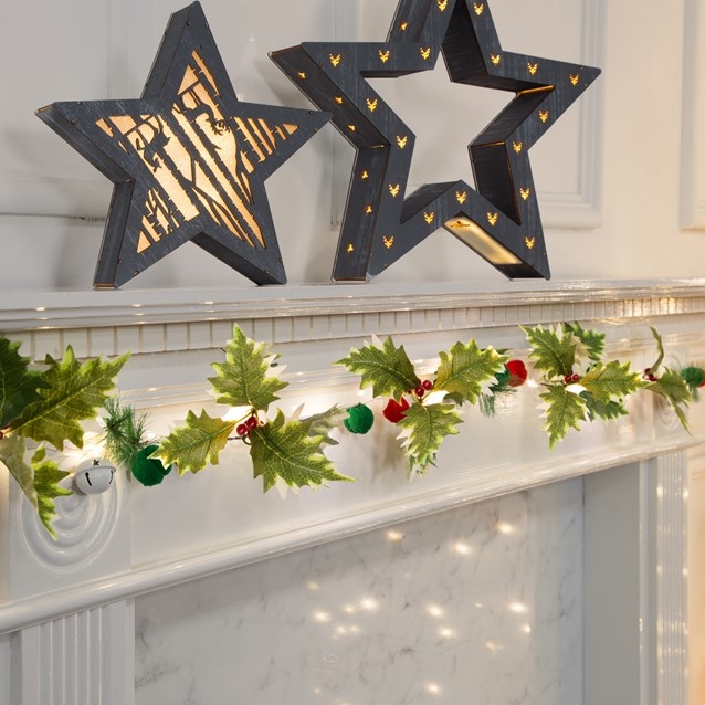 20 LED Pompom Leaves Red Berry Micro String Light [Splittable]