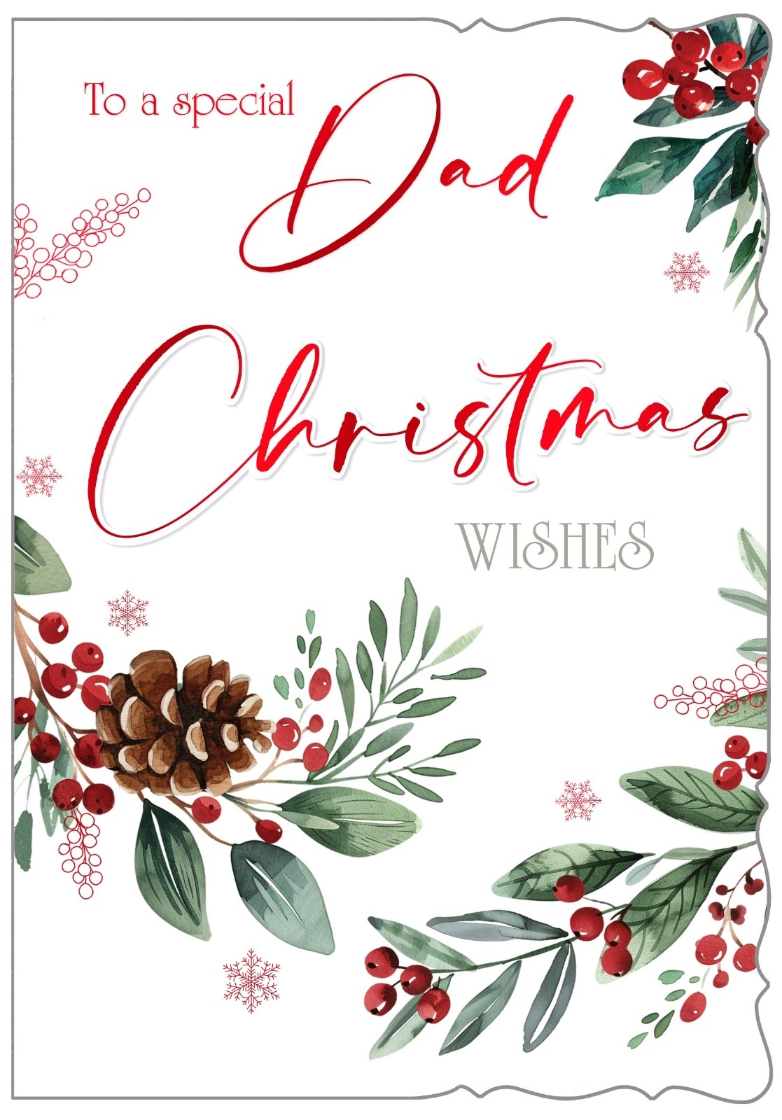 XMAS CARDS,Dad, Foliage & Text [Packs Only]