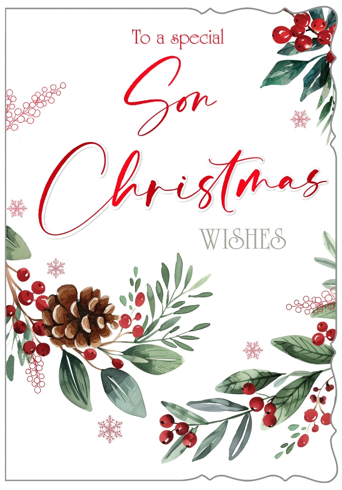 XMAS CARDS,Son, Foliage & Text [Packs Only]