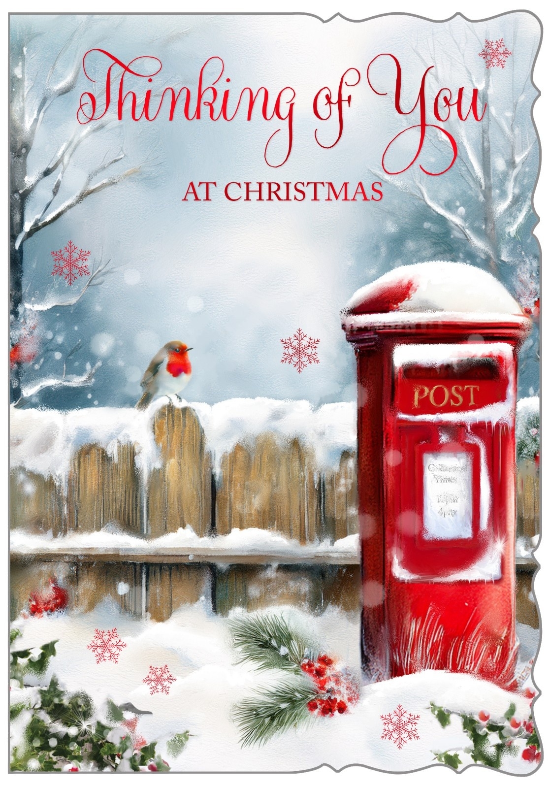 XMAS CARDS,Son & Partner, Winter Post Box & Robin [Packs Only]