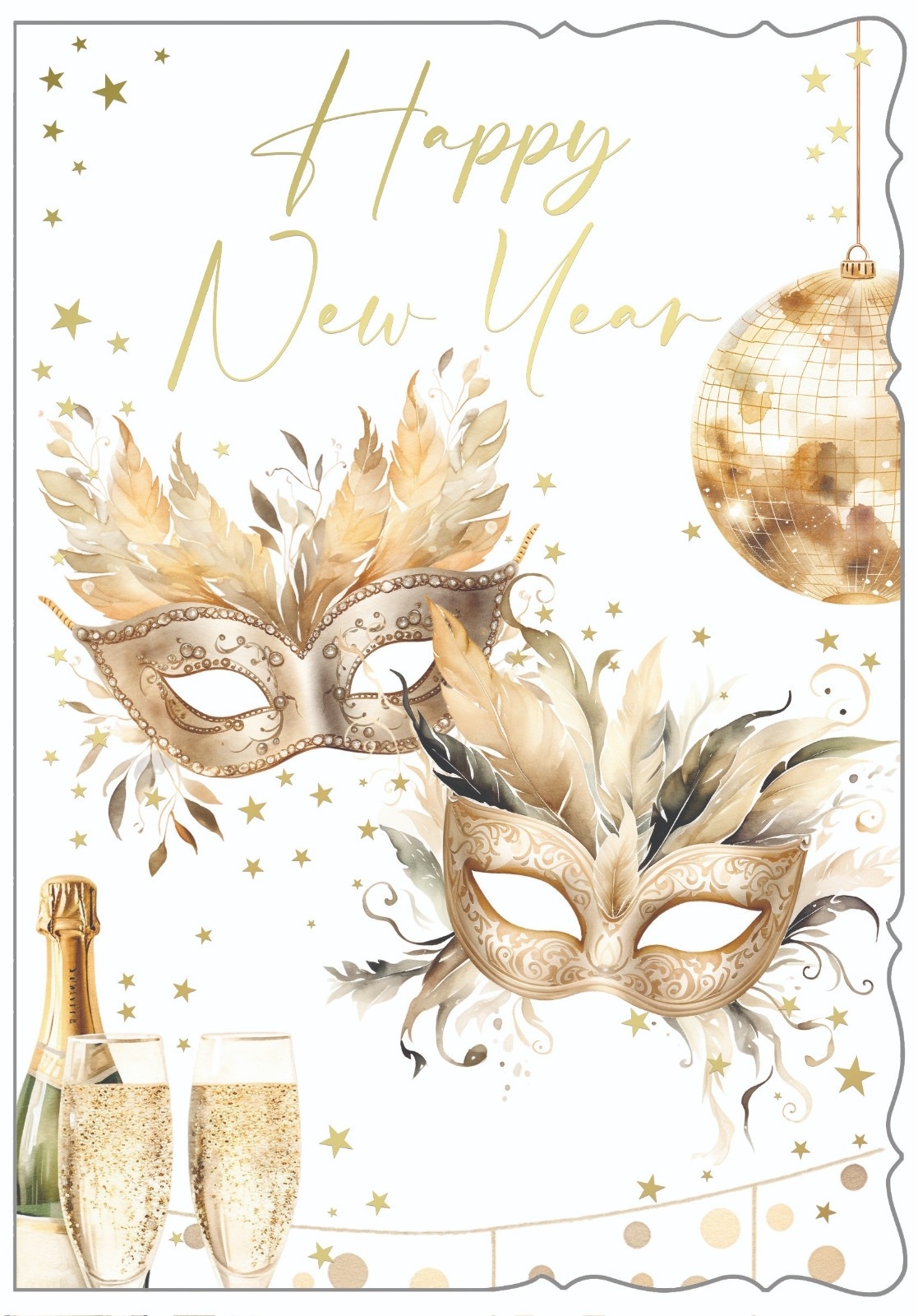 XMAS CARDS,New Year, Masquerade Masks [Packs Only]