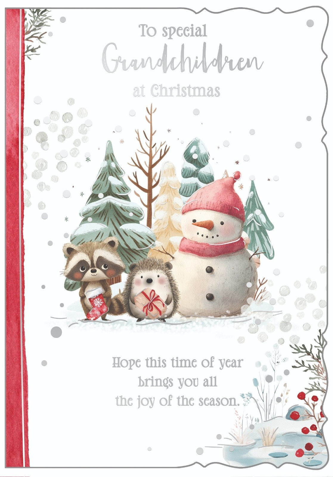 XMAS CARDS,Grandchildren, Snowman, Fox & Hedgehog [Packs Only]