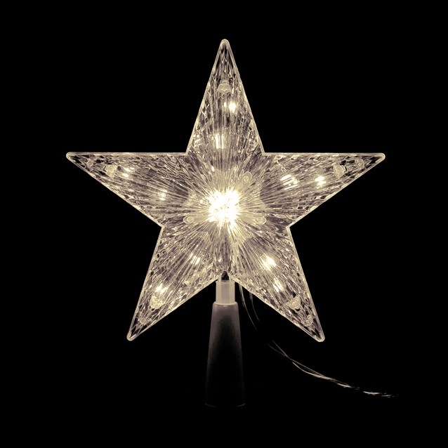 18CM LED WARM WHITE STAR, Tree Topper [Splittable]