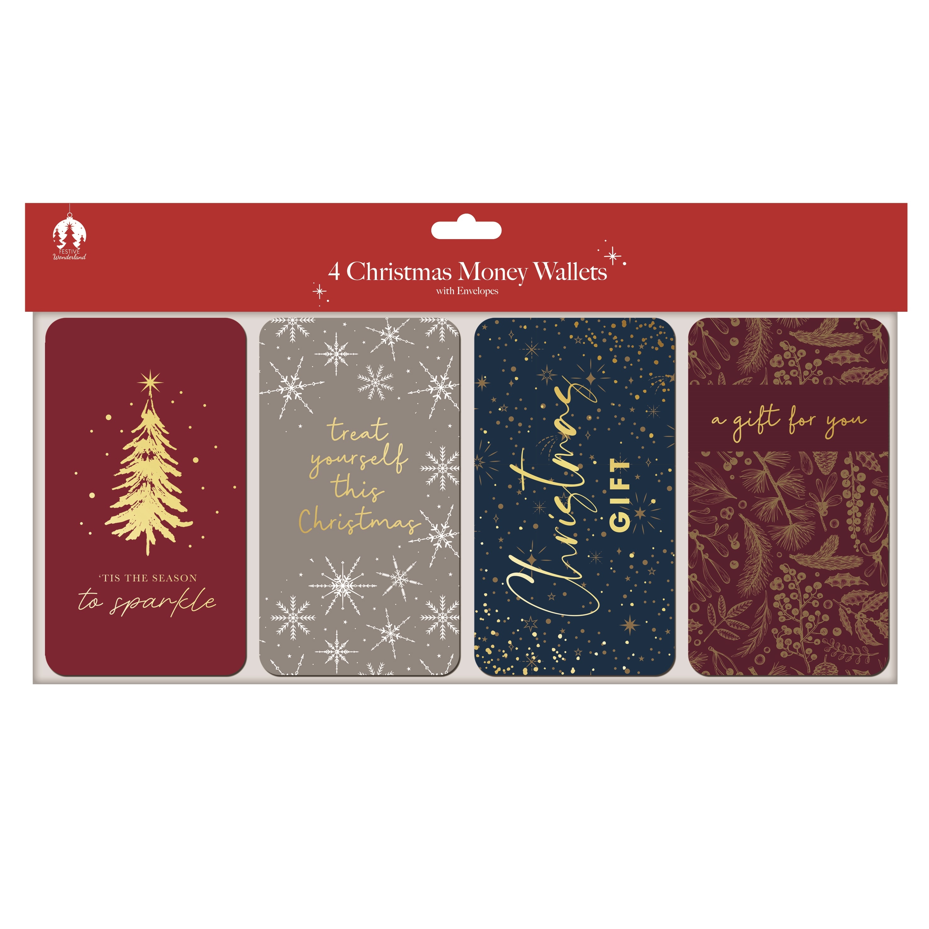XMAS MONEY WALLETS,Christmas Contemporary 4`s [Packs Only]