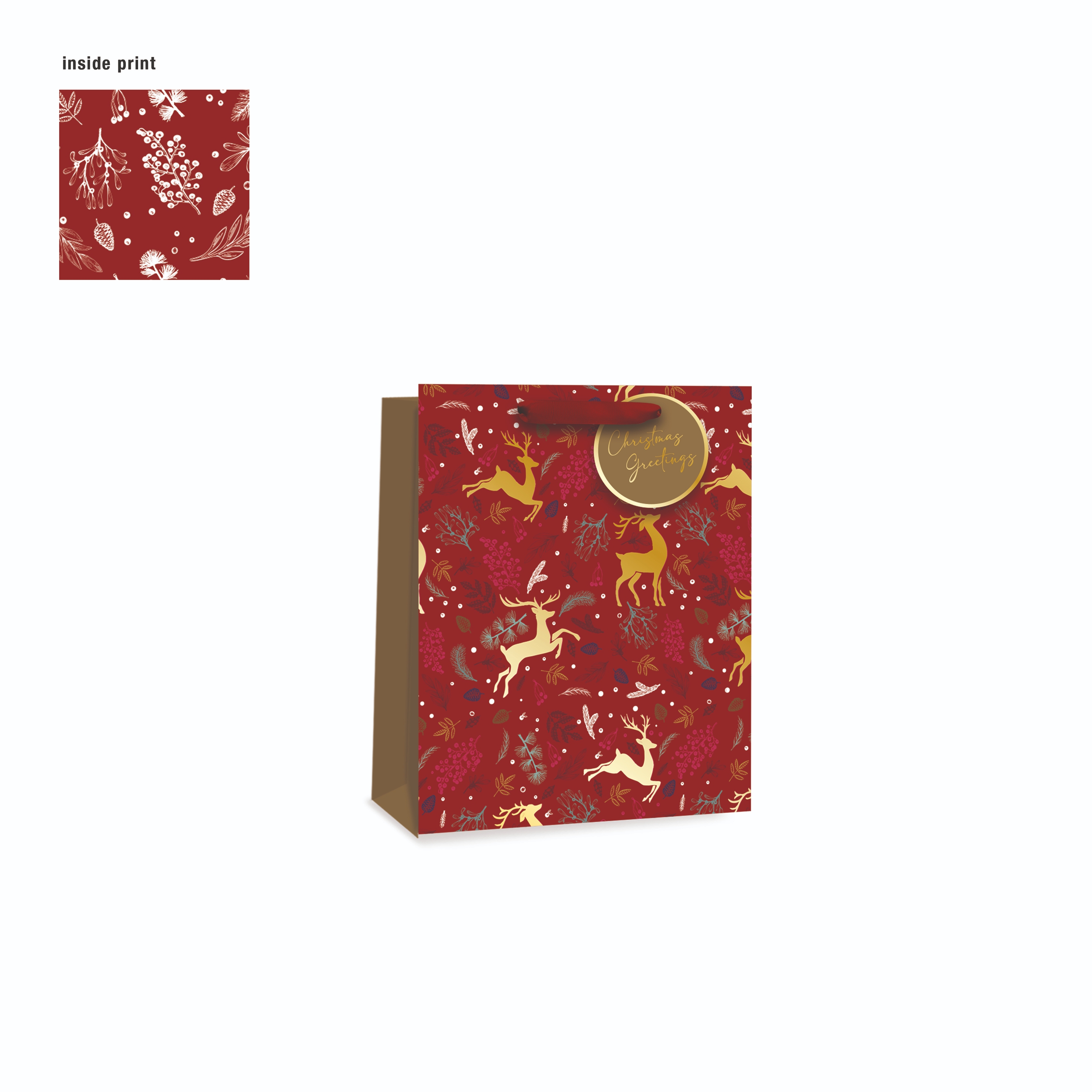 GIFT BAG,Reindeer Pattern (Medium) [Packs Only]