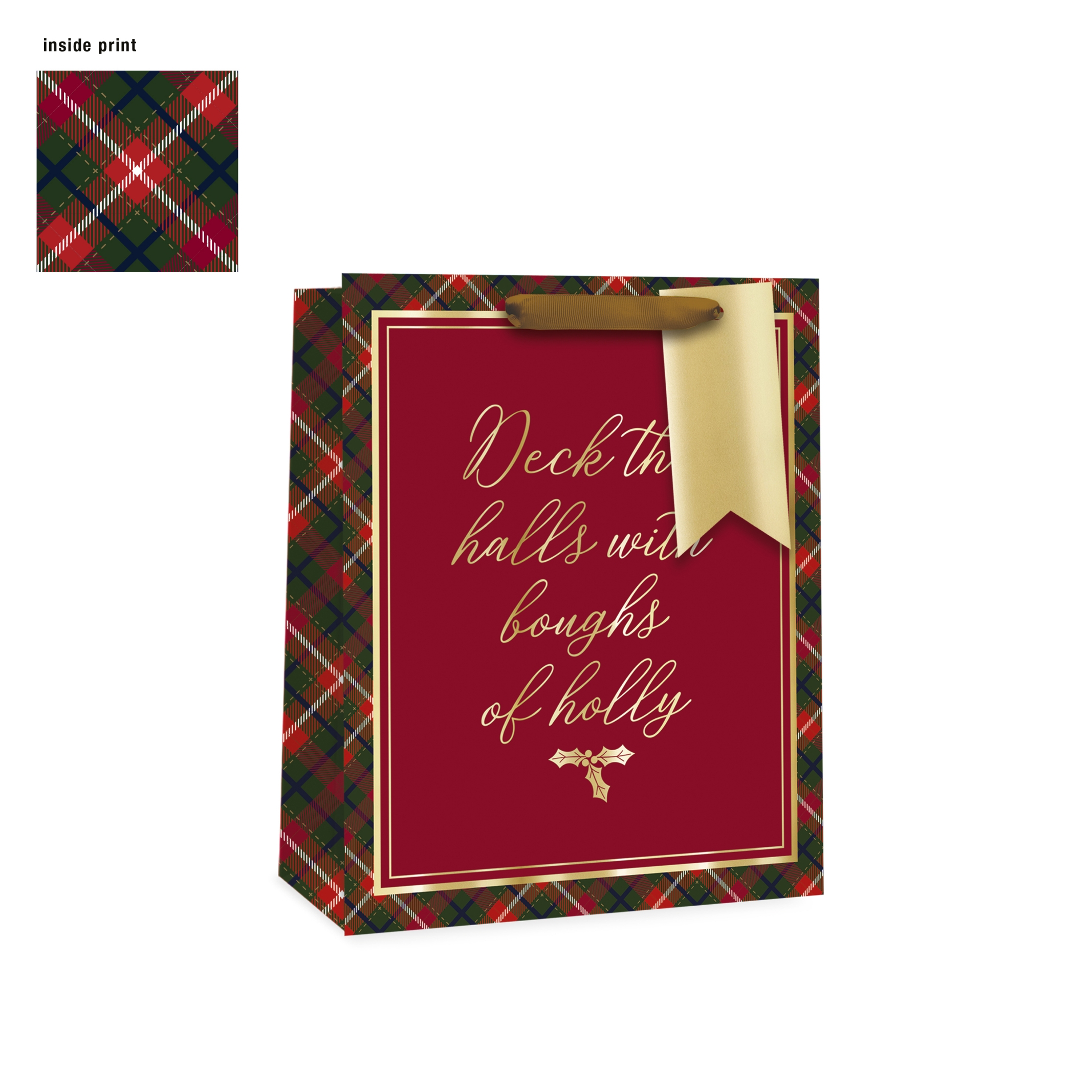 GIFT BAG,Tartan Text (Large) [Packs Only]