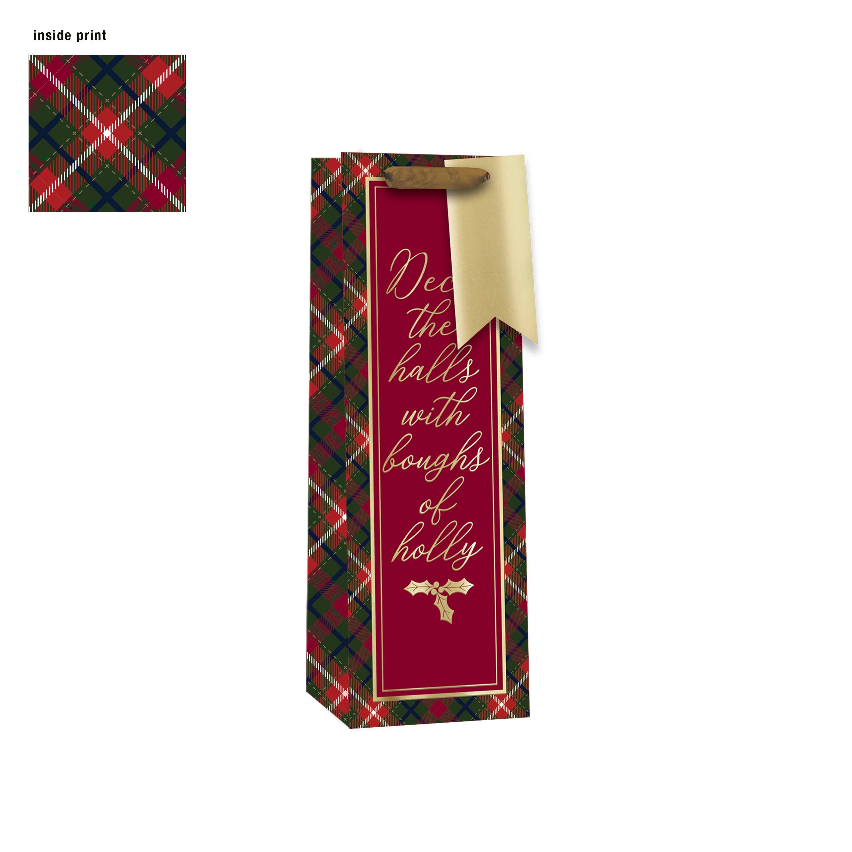 GIFT BAG,Tartan Text (Bottle) [Packs Only]