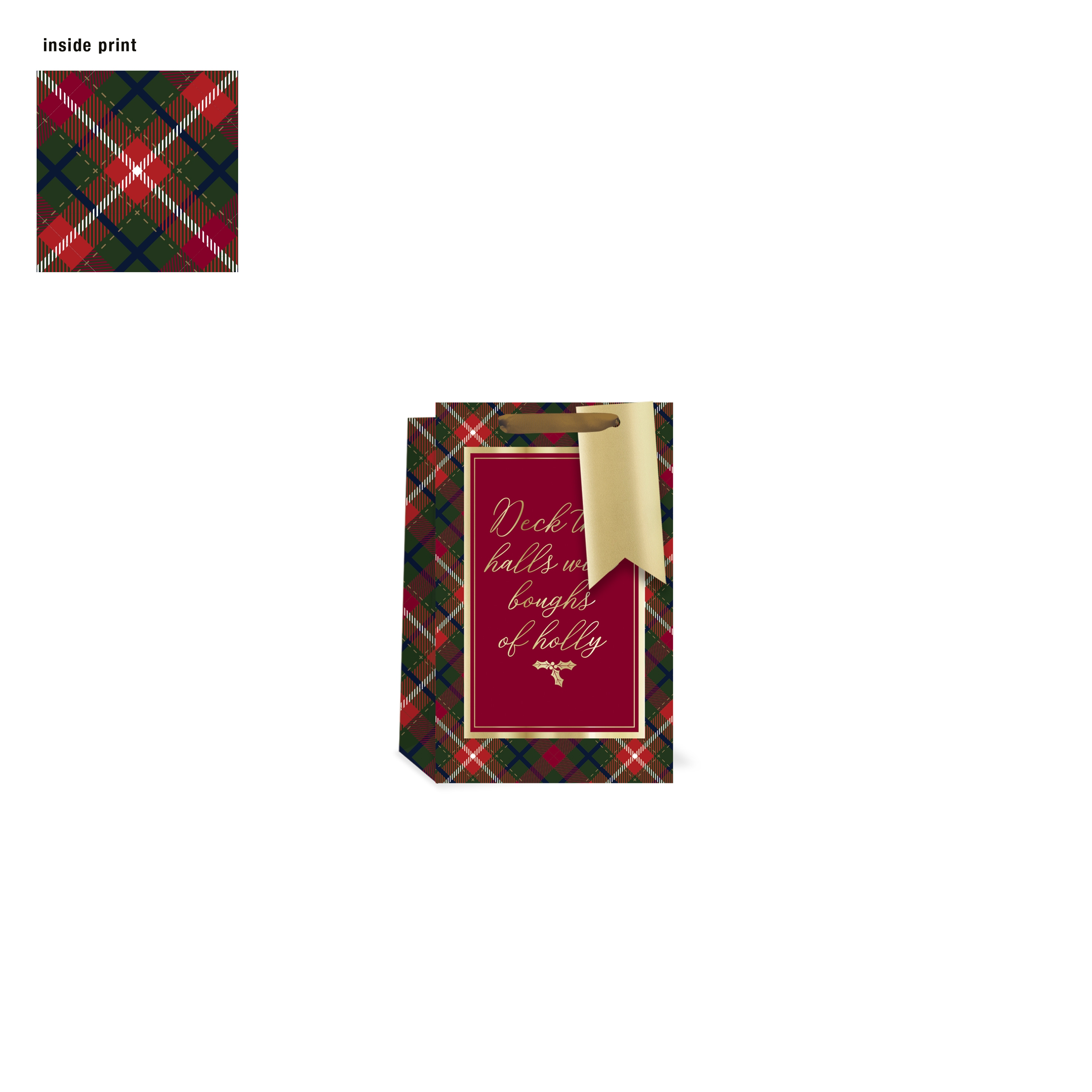 GIFT BAG,Tartan Text (Small) [Packs Only]