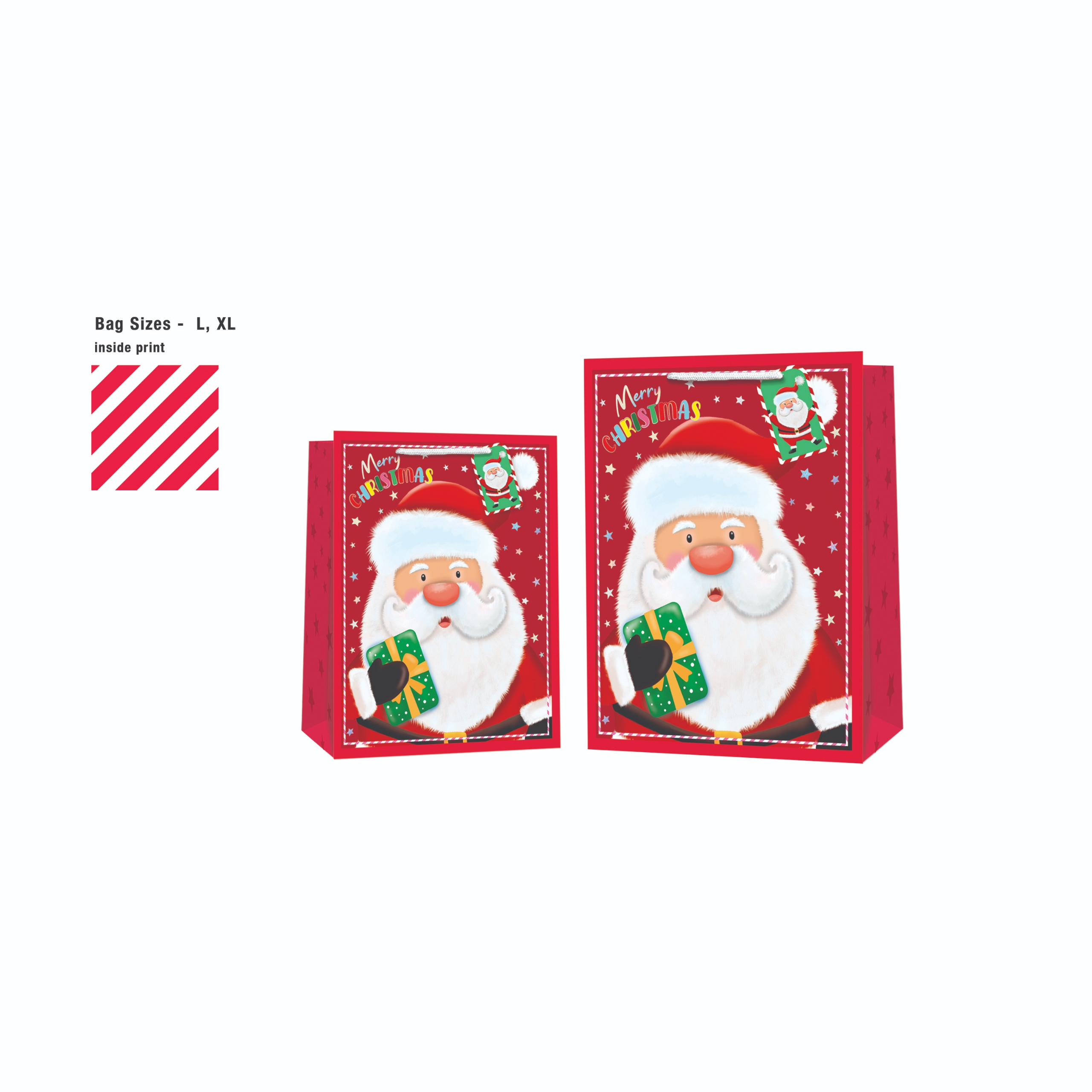 GIFT BAG,Cute Santa (Large) [Packs Only]