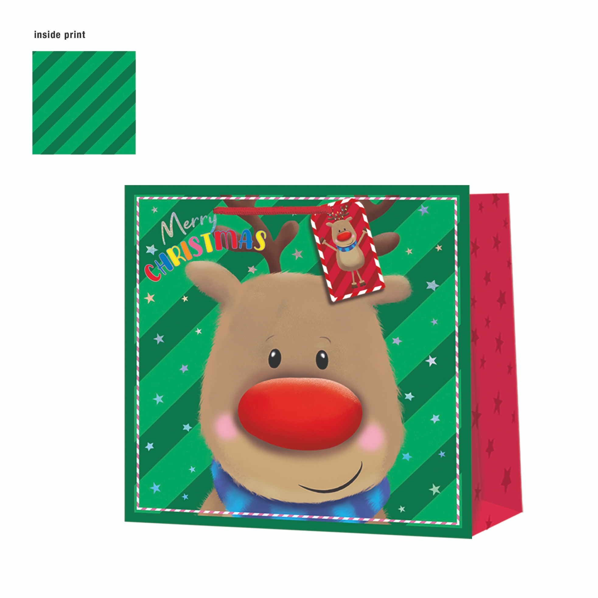 GIFT BAG,Rudolph (Giant Square) [Packs Only]