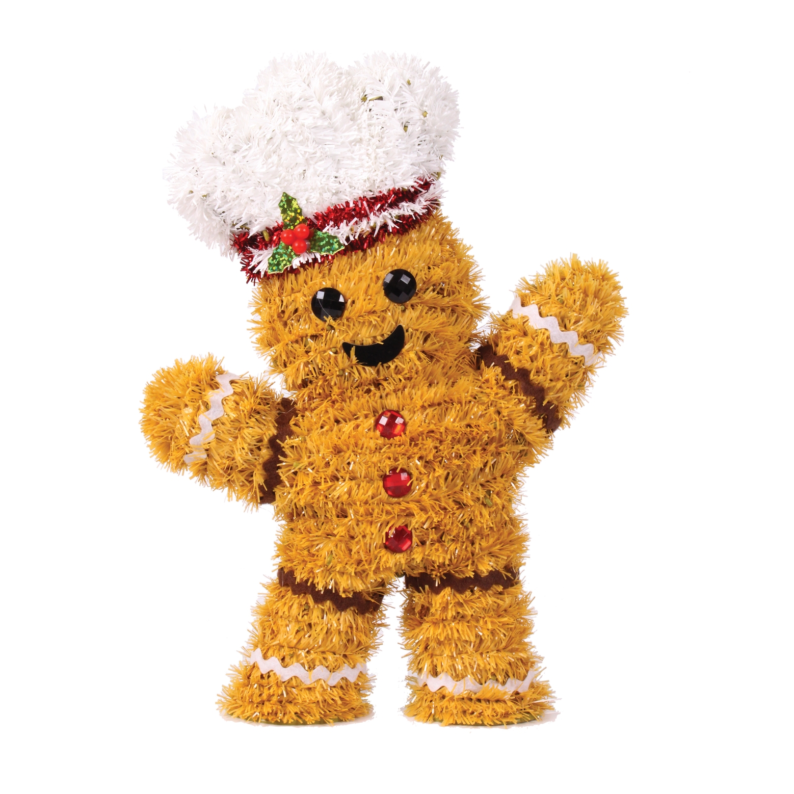 TINSEL ORNAMENT,Gingerbread Boy in Chef Hat [Packs Only]
