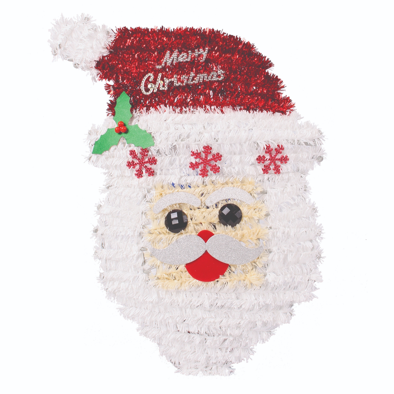 TINSEL WALL PLAQUE,Santa Face [Packs Only]