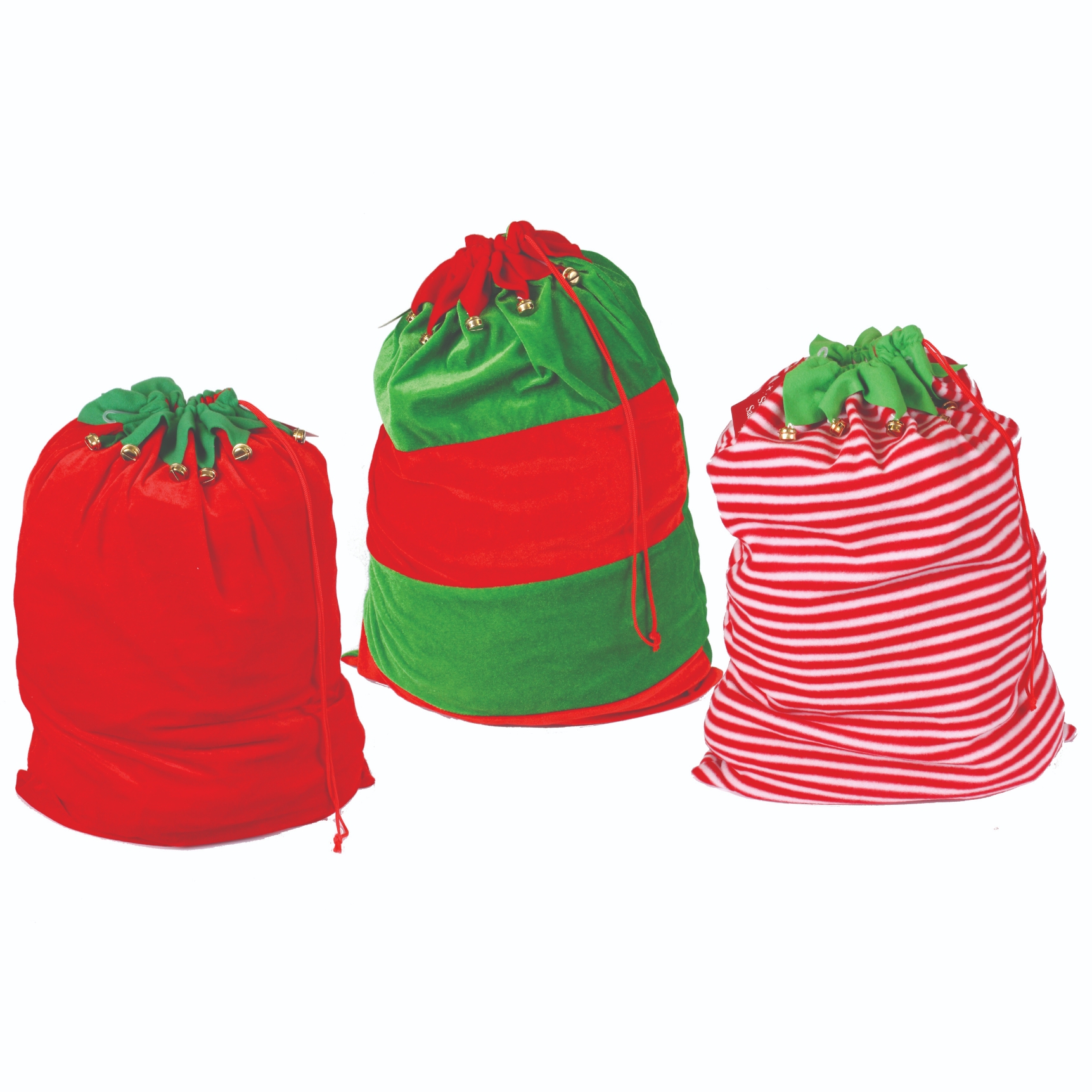 SACK,Christmas Elf with Bells 50 x 46cm 3 Assorted [Splittable]