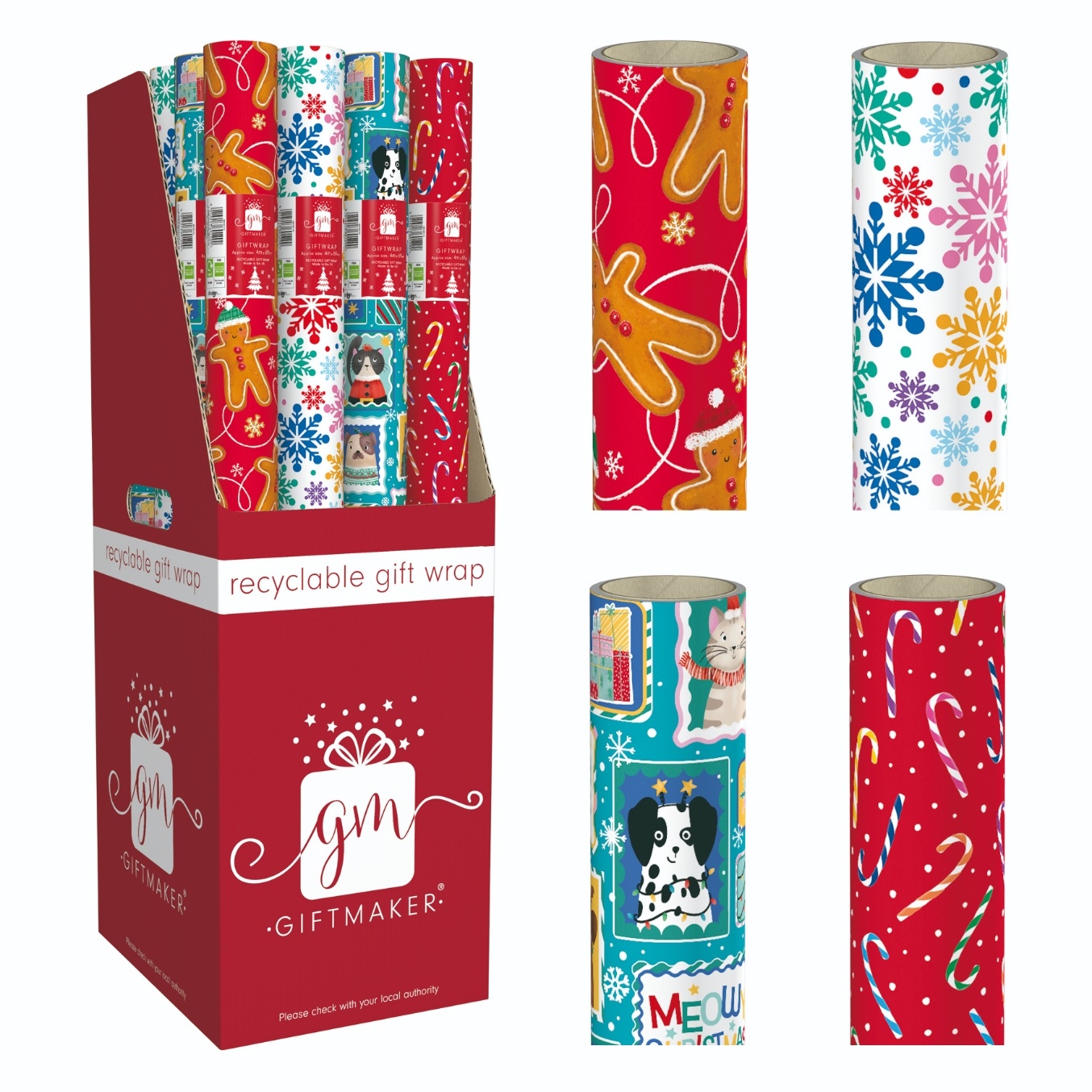 XMAS ROLLWRAP,4m Novelty Cute Kids FDU [Packs Only]
