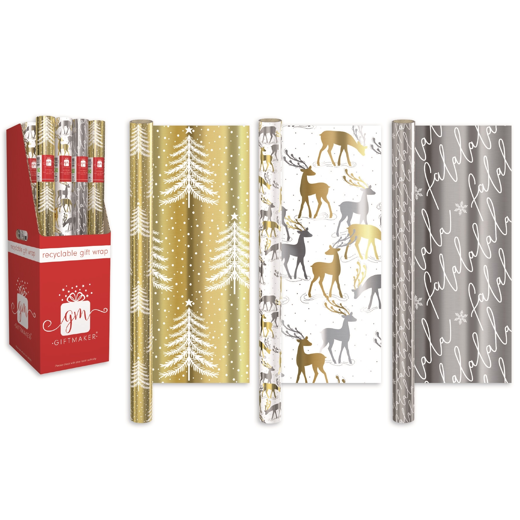 XMAS ROLLWRAP,1.5m Foil Rose Gold Luxury FDU [Packs Only]