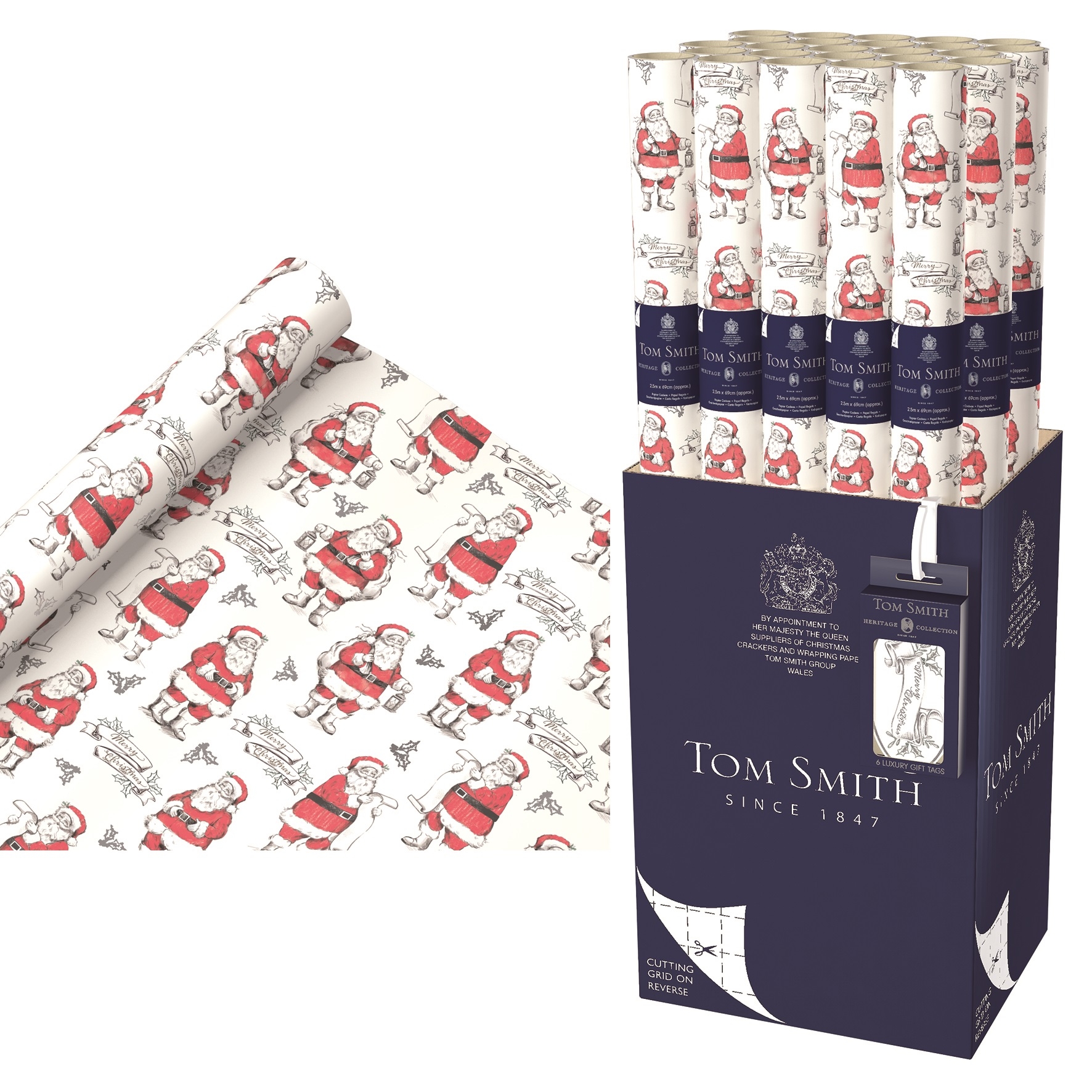 XMAS ROLLWRAP,3m Classic Santa [Packs Only]