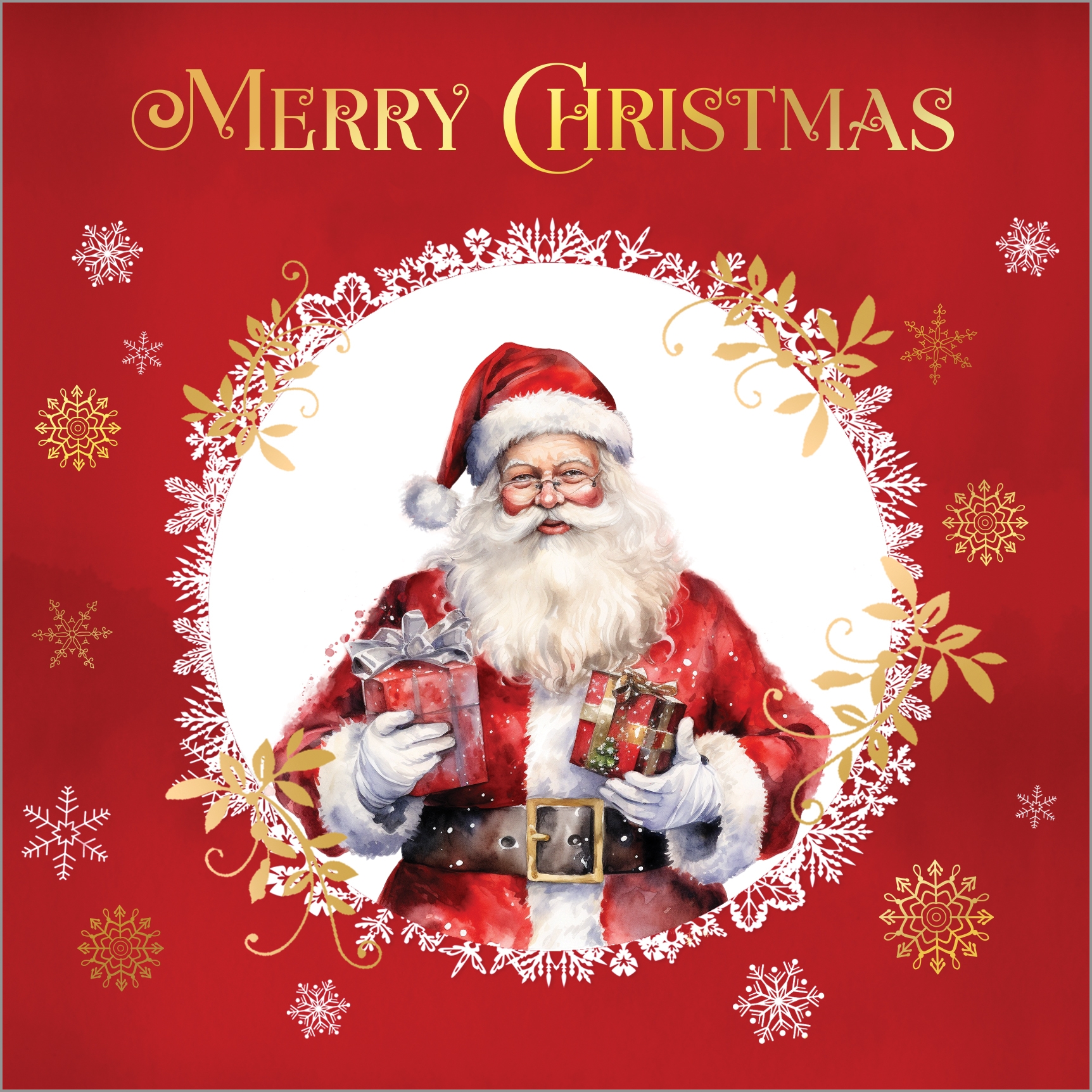 BOXED CARDS,Luxury,Santa`s Here 24`s [Splittable]