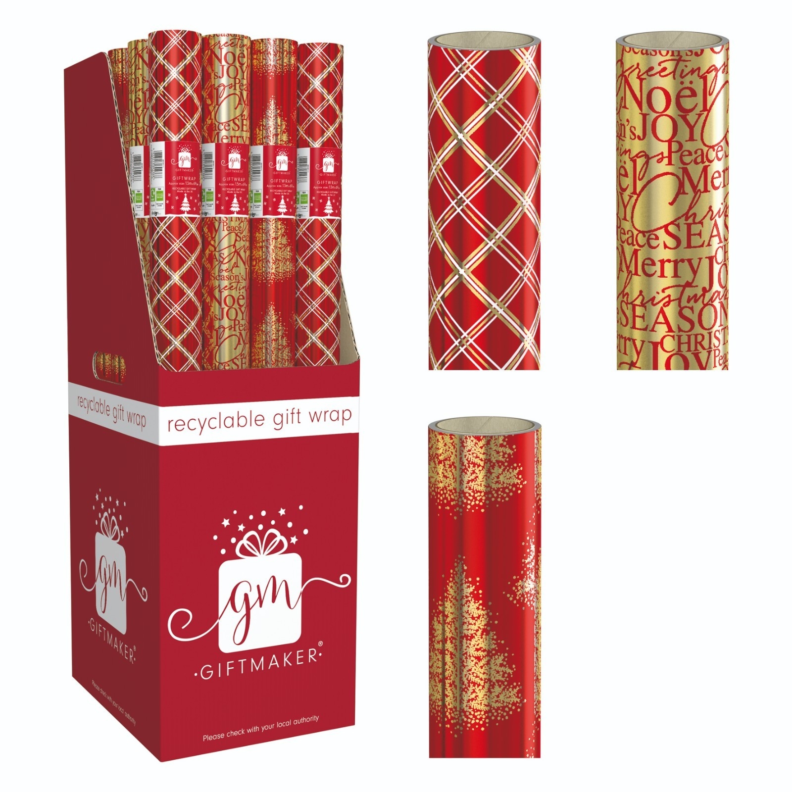 XMAS ROLLWRAP,1.5m Foil Christmas Traditions FDU [Packs Only]