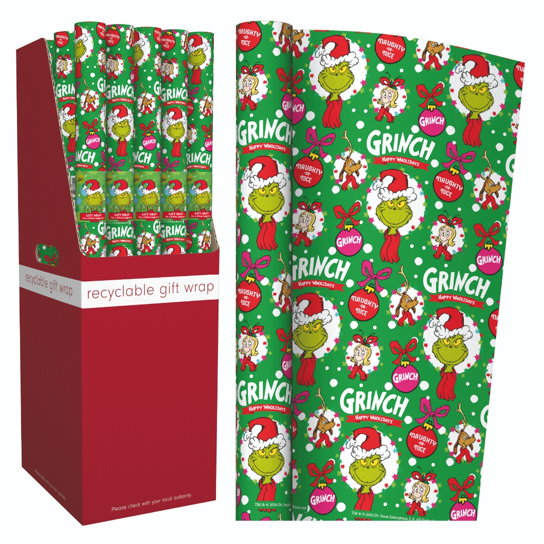 XMAS ROLLWRAP,2m The Grinch FDU [Packs Only]