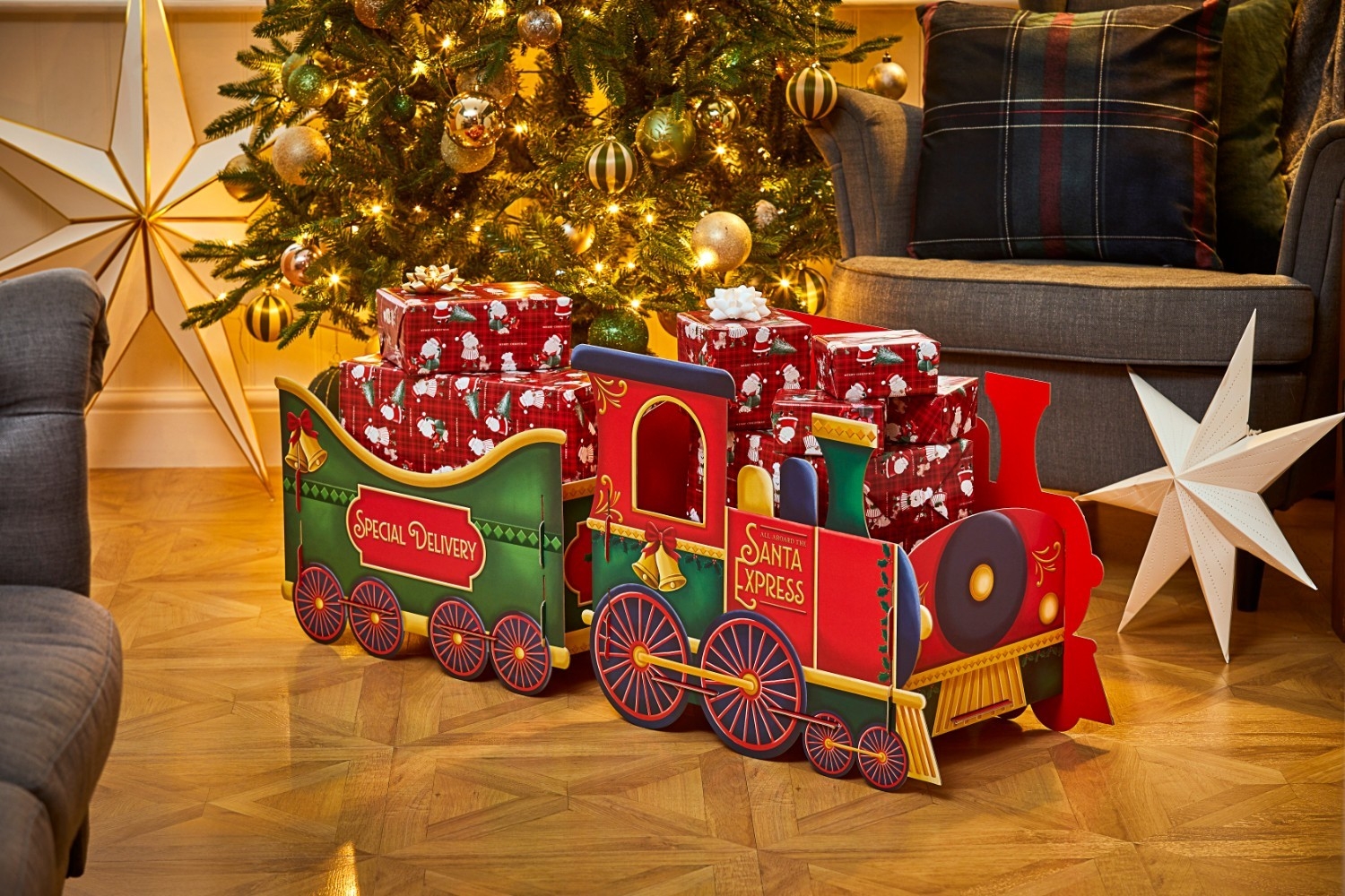GIFT BOX,Santa Express Train Large With Stickers