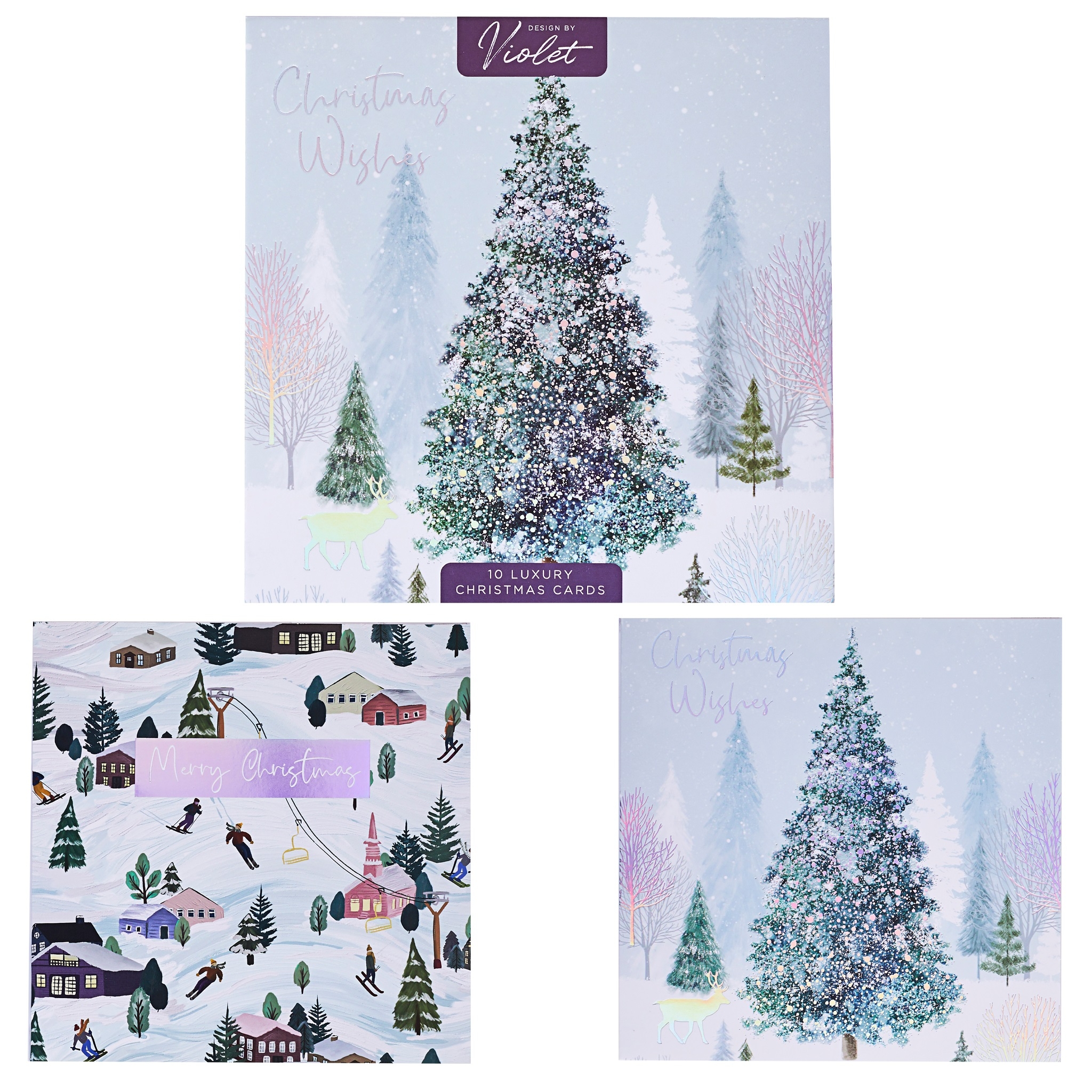 BOXED CARDS,Luxury Frozen Forest 10`s 2 Assorted [Splittable]