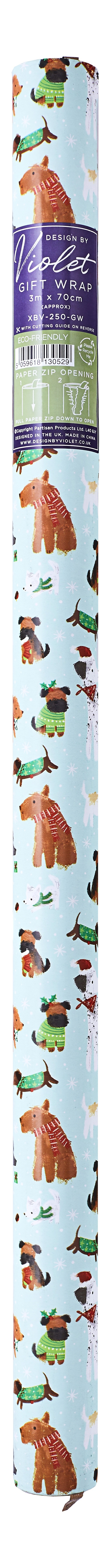 XMAS ROLLWRAP,3m Christmas Pups [Packs Only]