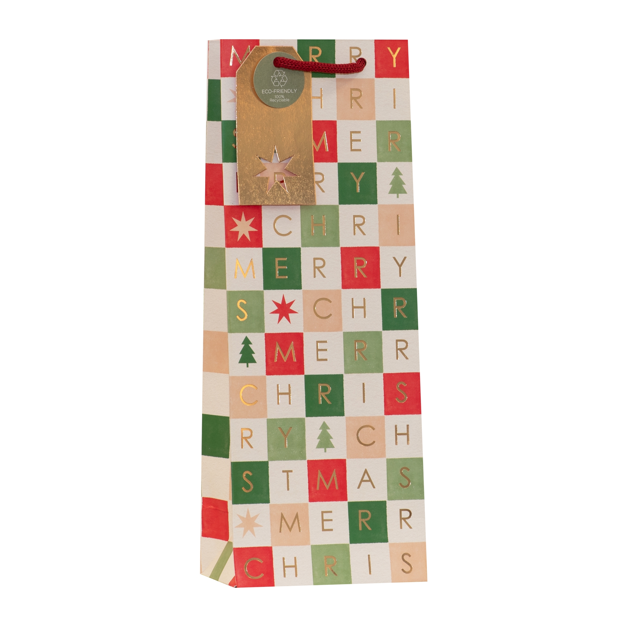 GIFT BAG,Christmas Grid (Bottle) [Packs Only]