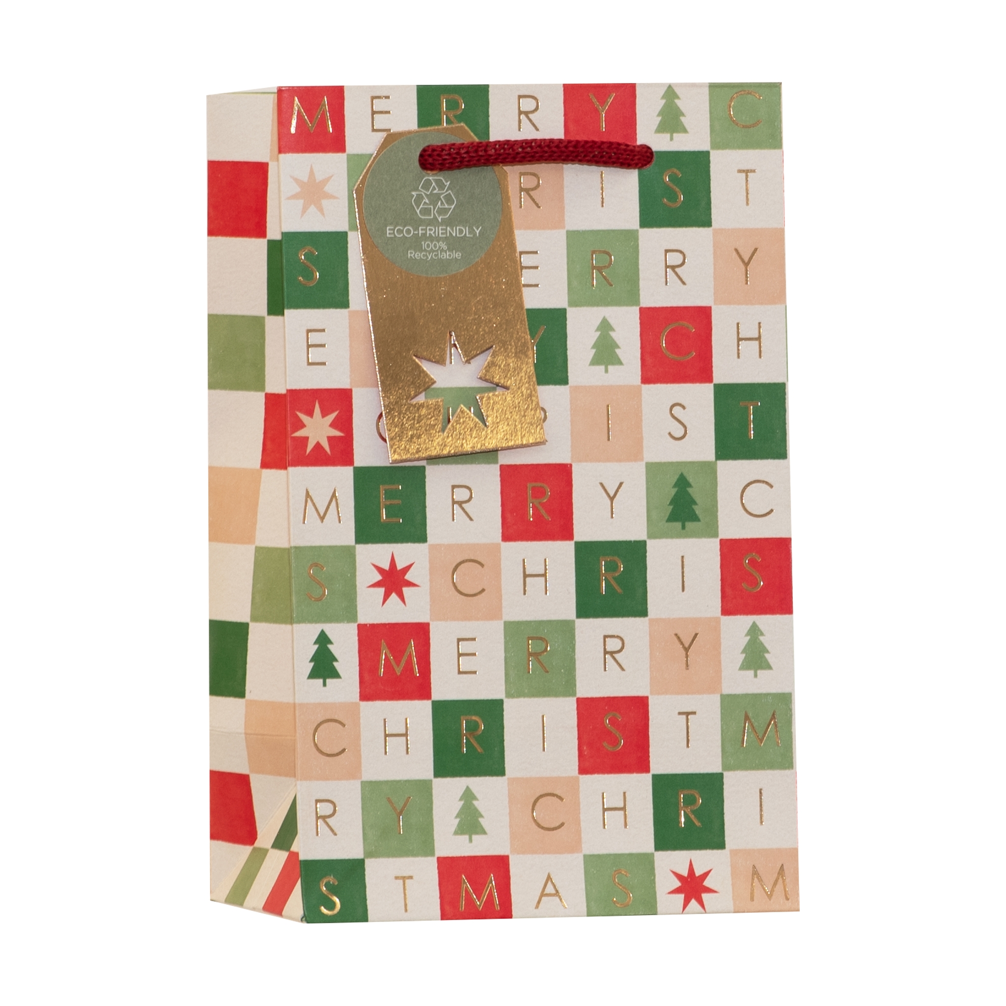 GIFT BAG,Christmas Grid (Small) [Packs Only]