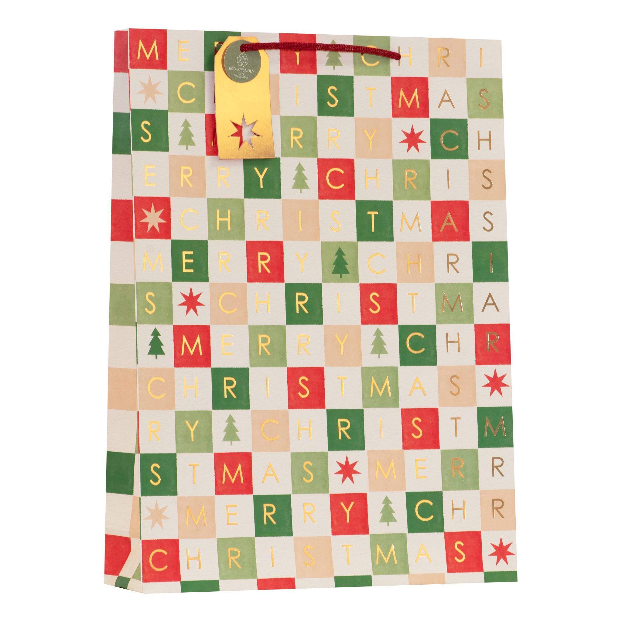 GIFT BAG,Christmas Grid (Extra Large) [Packs Only]