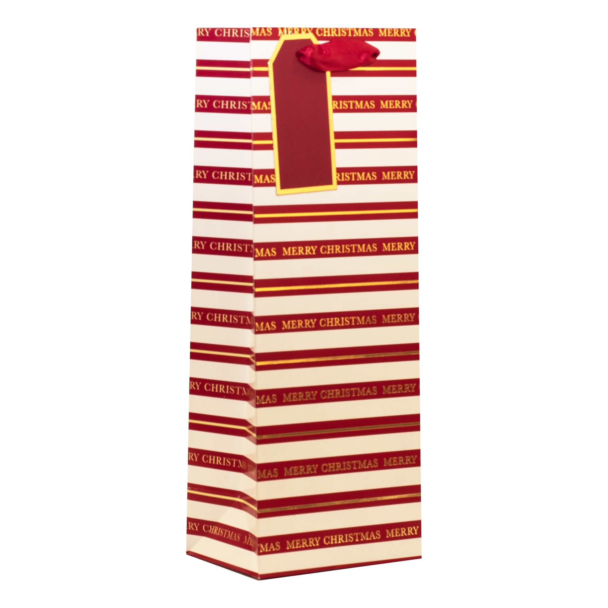 GIFT BAG,Christmas Stripe (Bottle) [Packs Only]