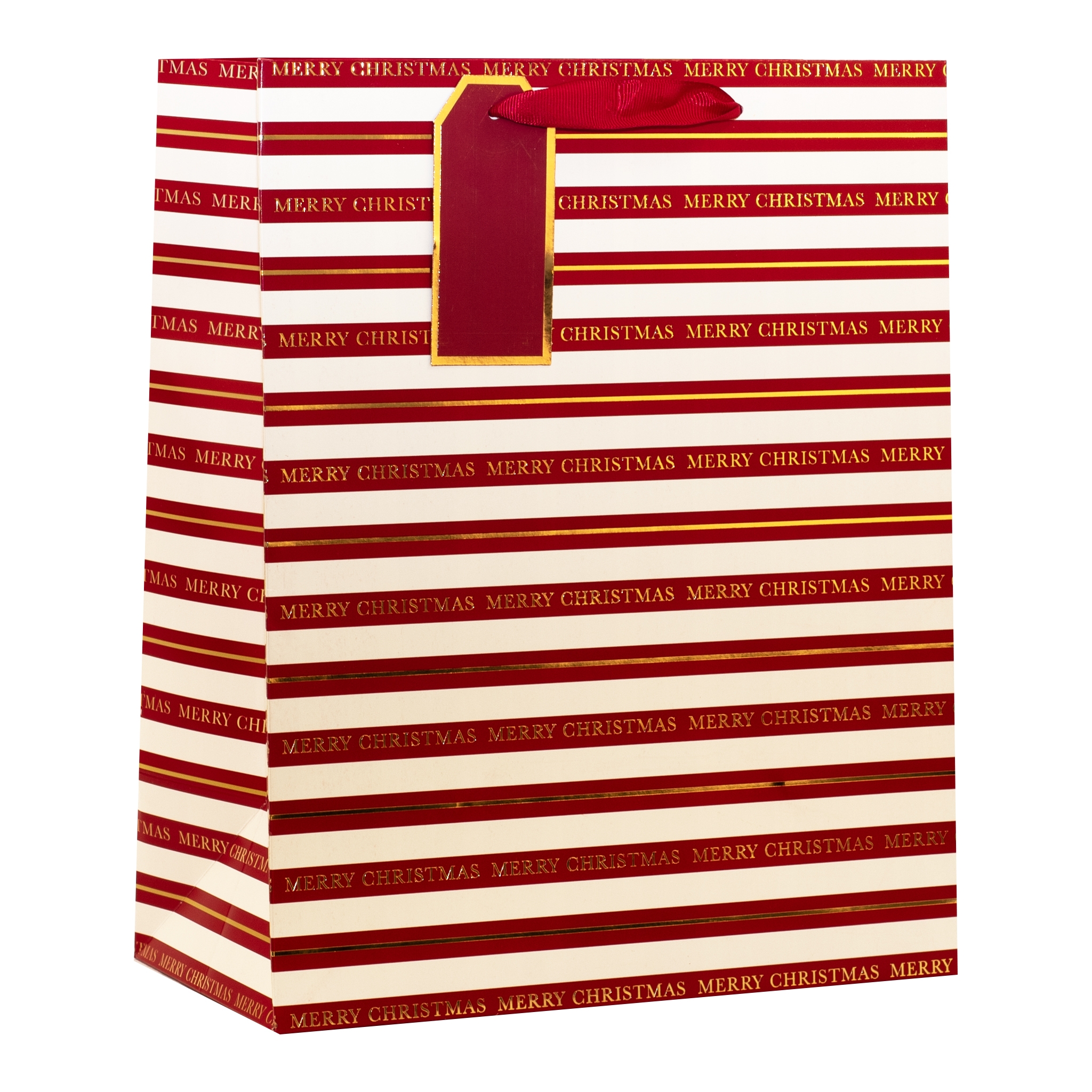 GIFT BAG,Christmas Stripe (Medium) [Packs Only]
