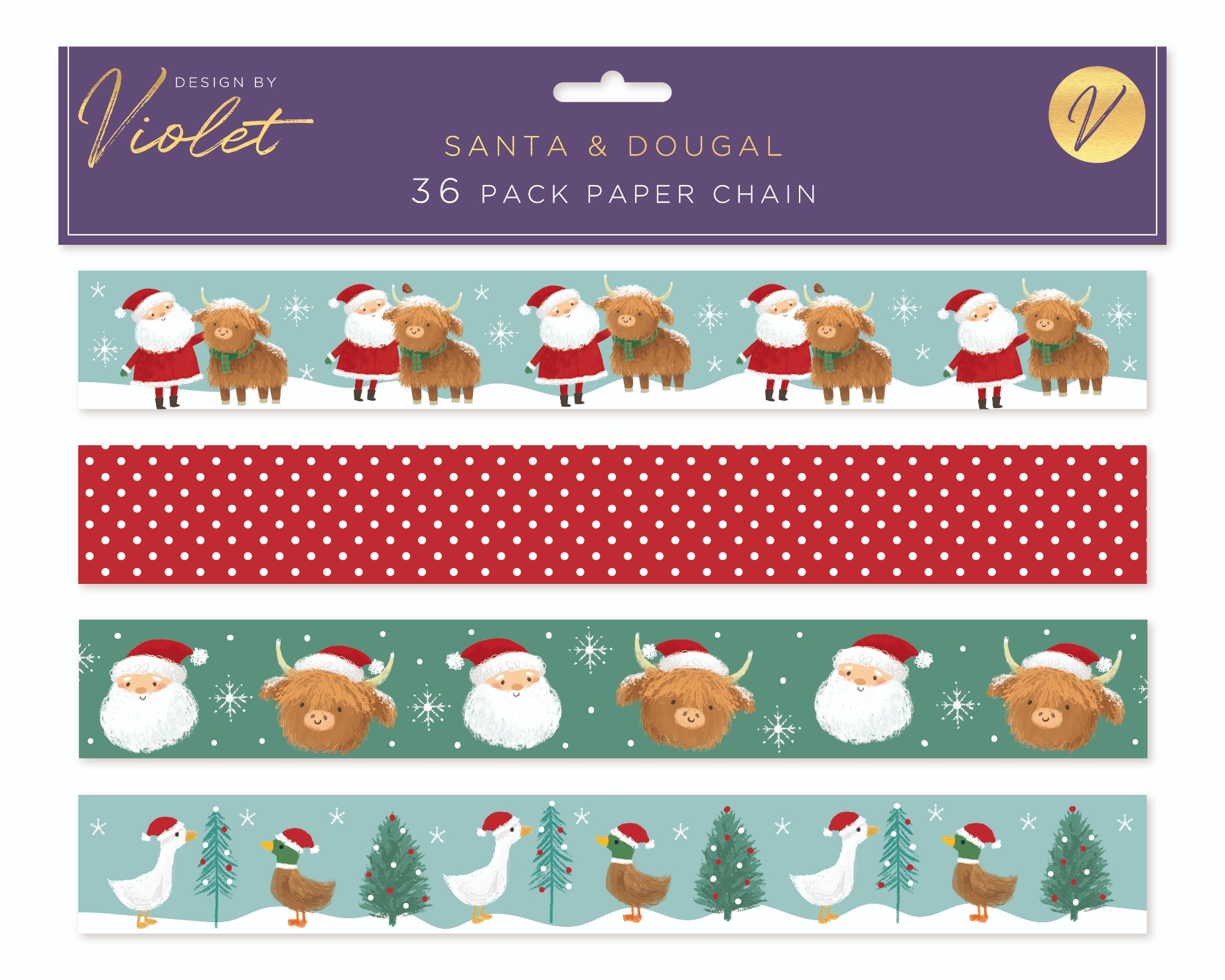 PAPER CHAINS,Santa & Dougal 36`s H/pk [Packs Only]