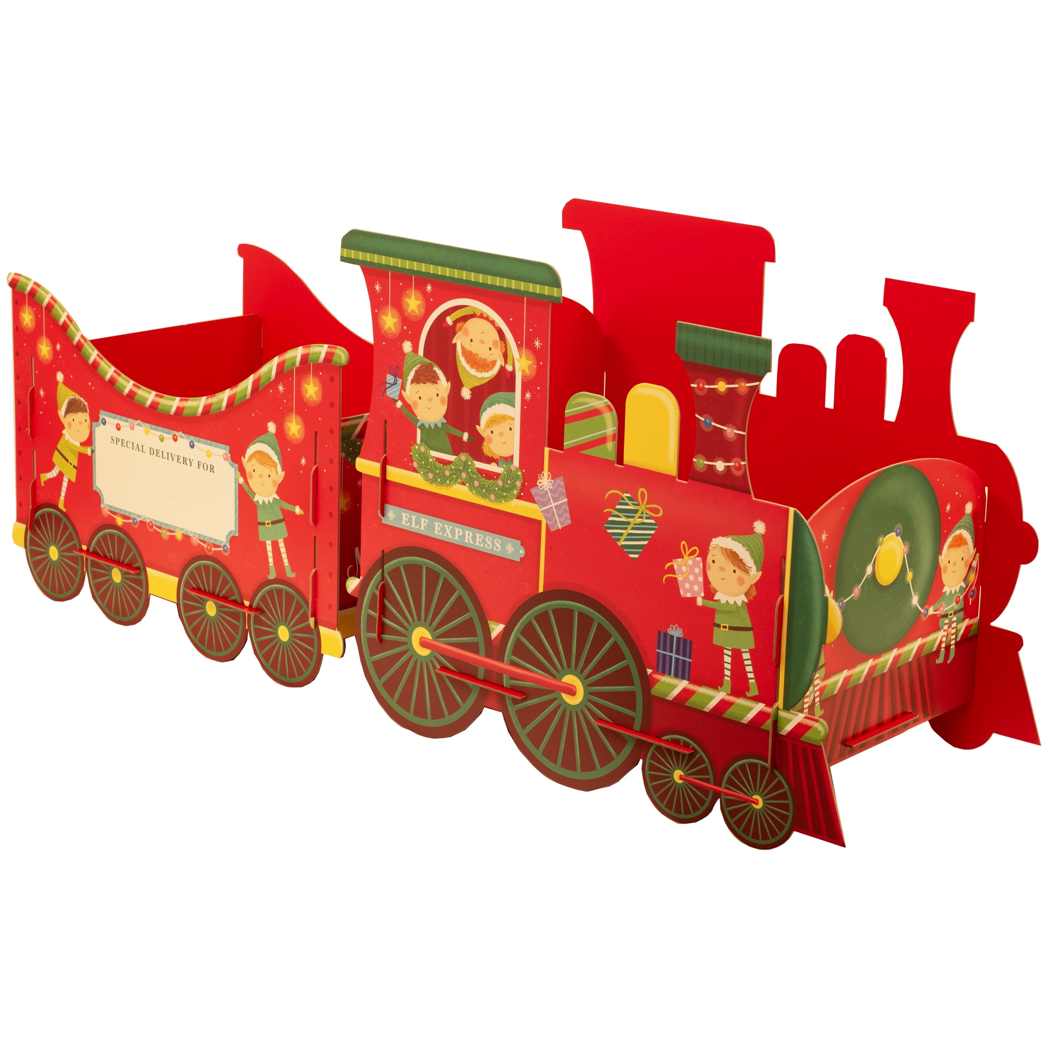 GIFT BOX,Elves Sleigh Large with Stickers [Splittable]