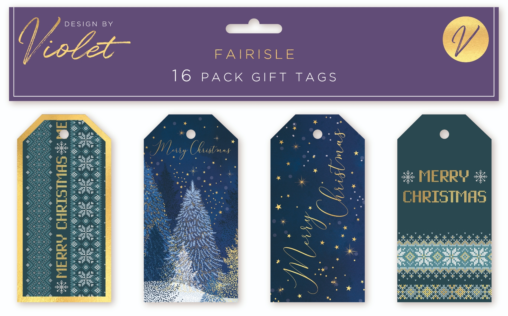 XMAS TAGS,Fairisle 16`s H/Pk [Packs Only]
