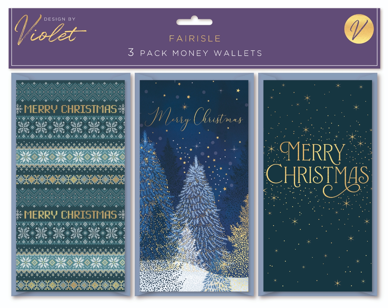 XMAS MONEY WALLETS,Fairisle 3`s [Packs Only]