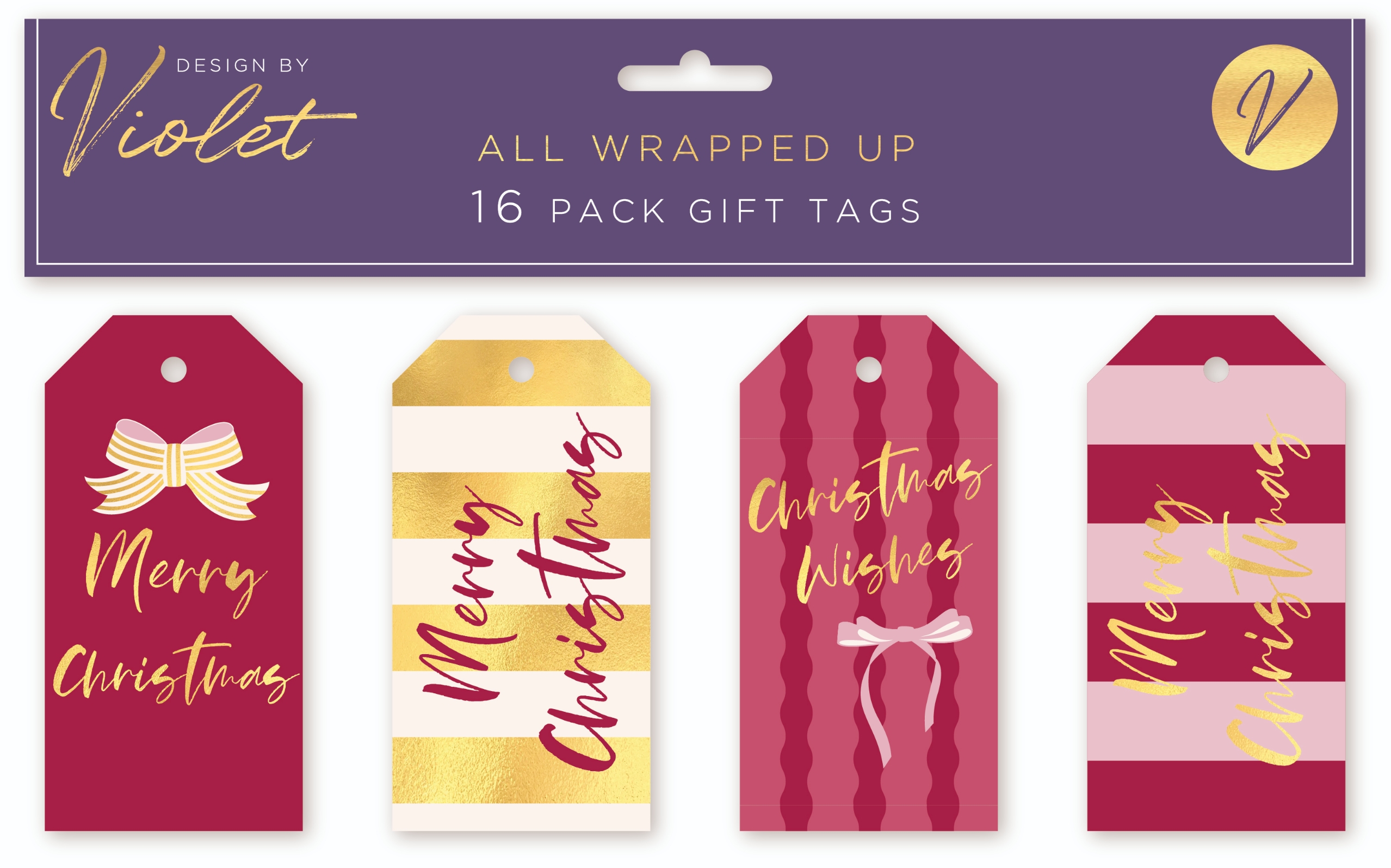 XMAS TAGS,All Wrapped Up 16`s H/Pk [Packs Only]