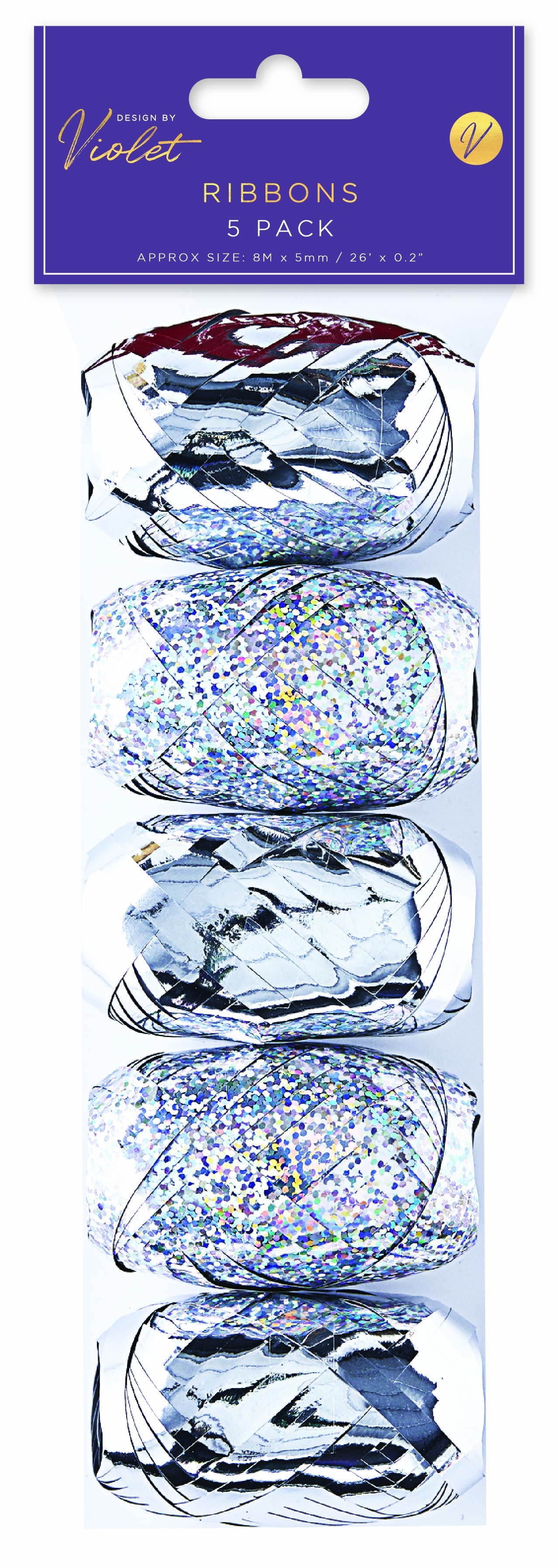 RIBBON COP,Silver 5`s H/pk [Packs Only]