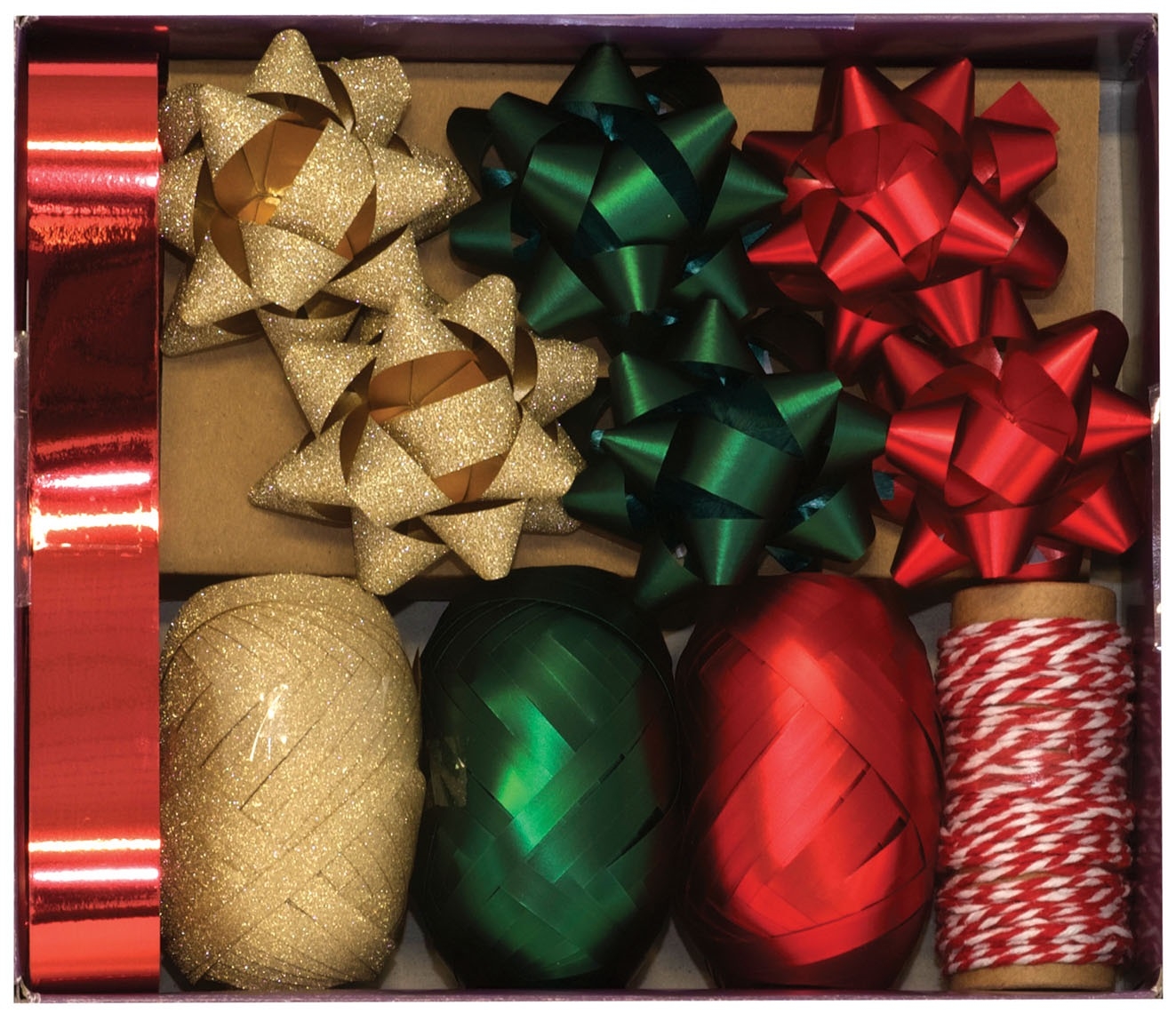 RIBBON & BOW SET,Traditional Christmas Tray [Splittable]