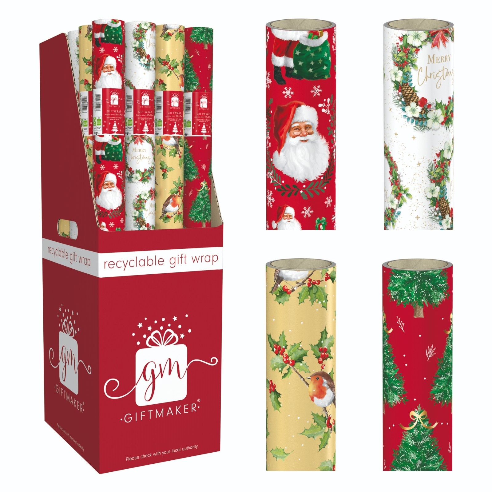 XMAS ROLLWRAP,4m Elegant Traditions FDU [Packs Only]