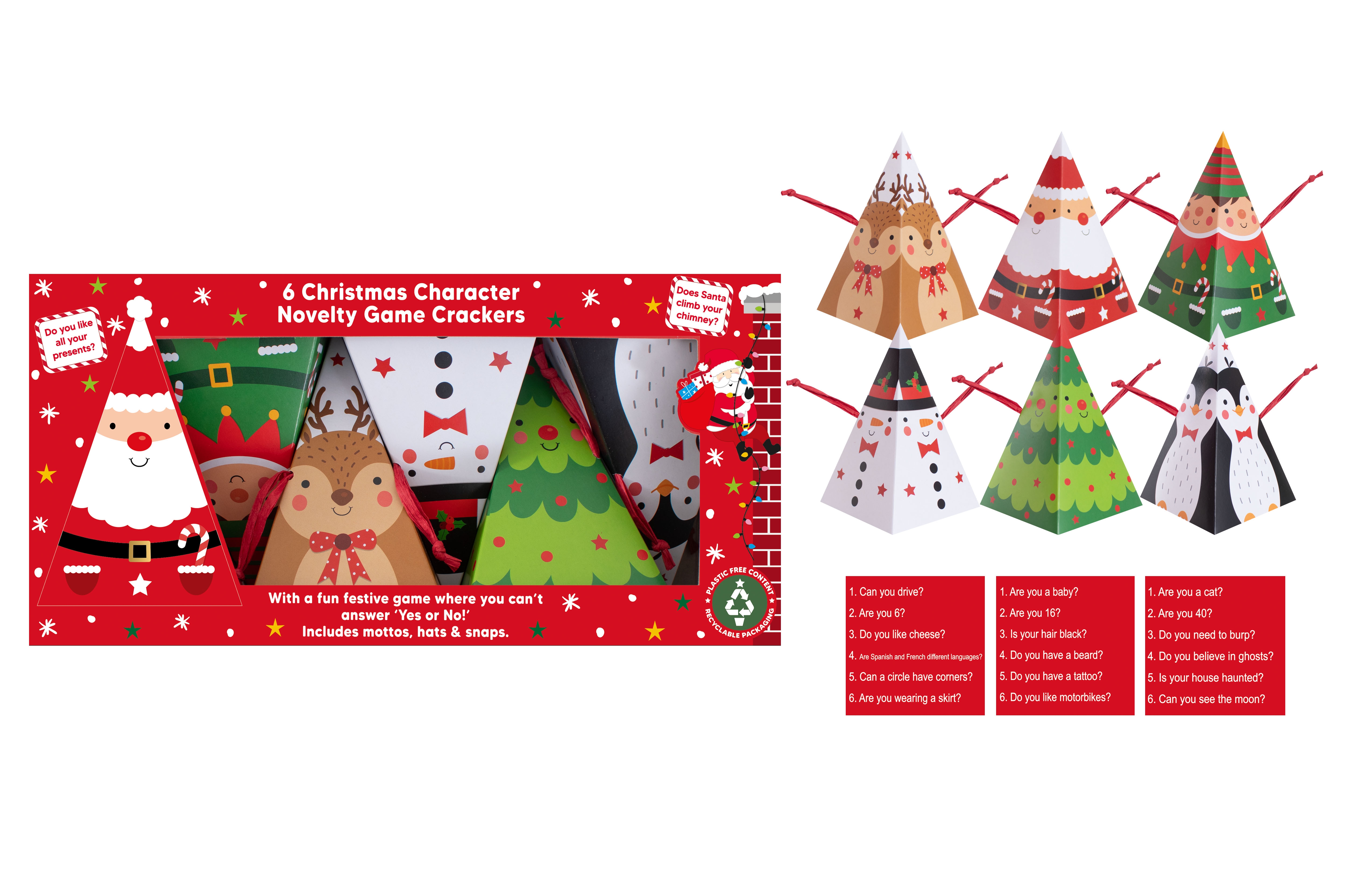 CRACKERS,13cm Novelty Characters 6`s [Splittable]