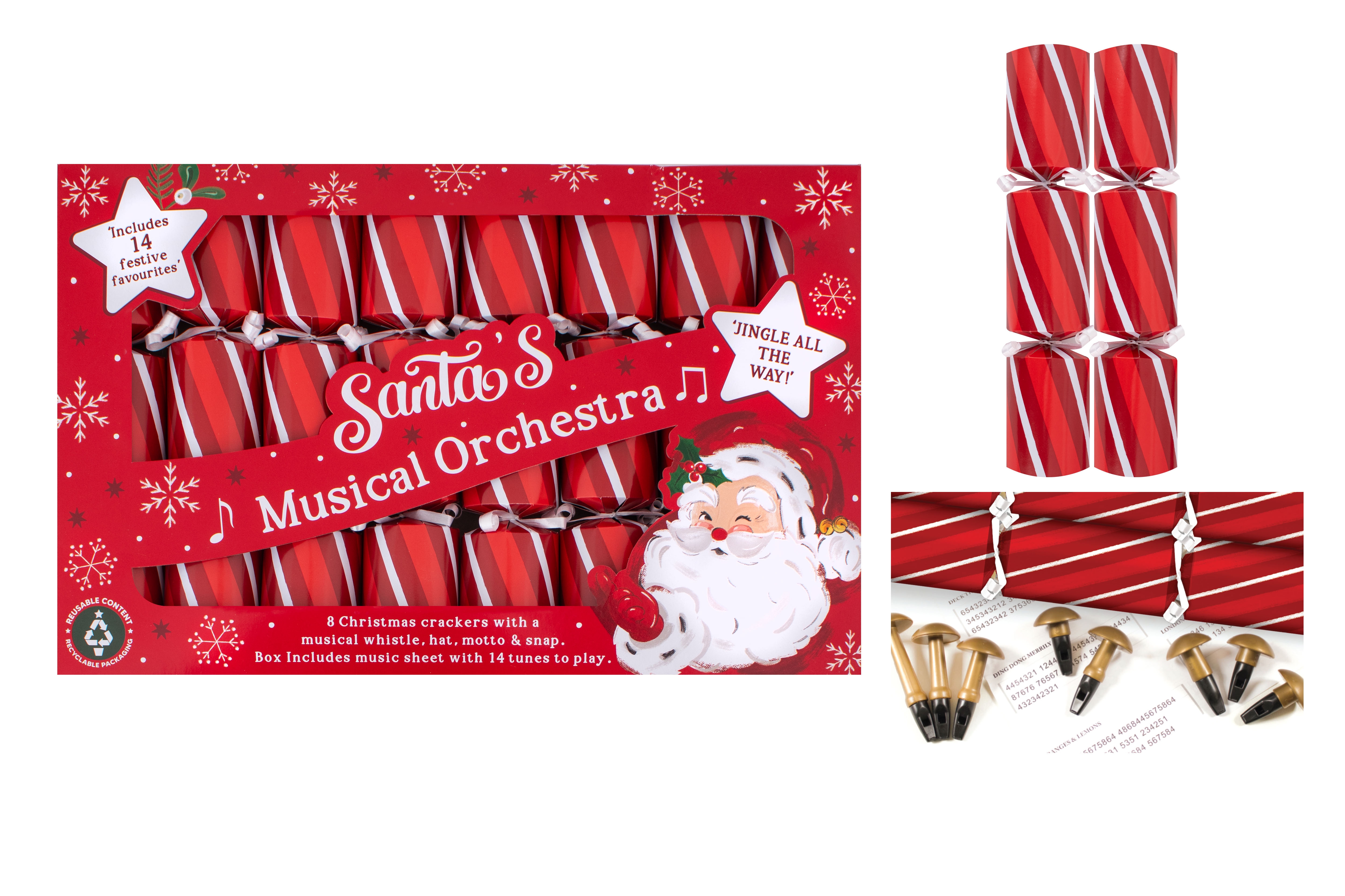 CRACKERS,24cm Musical Whistle 8`s