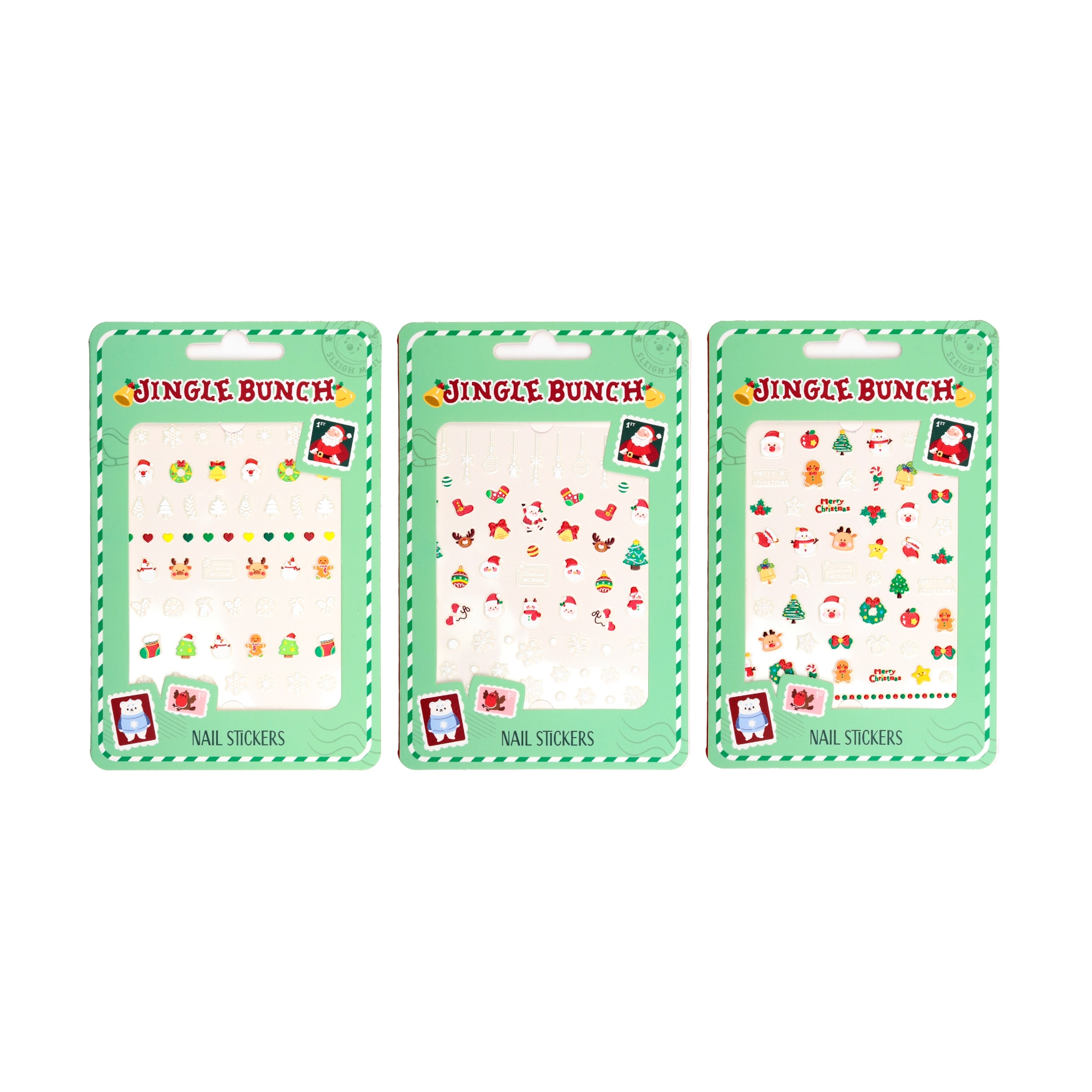 NAIL STICKERS,Christmas Assorted Self Adhesive CDU [Packs Only]
