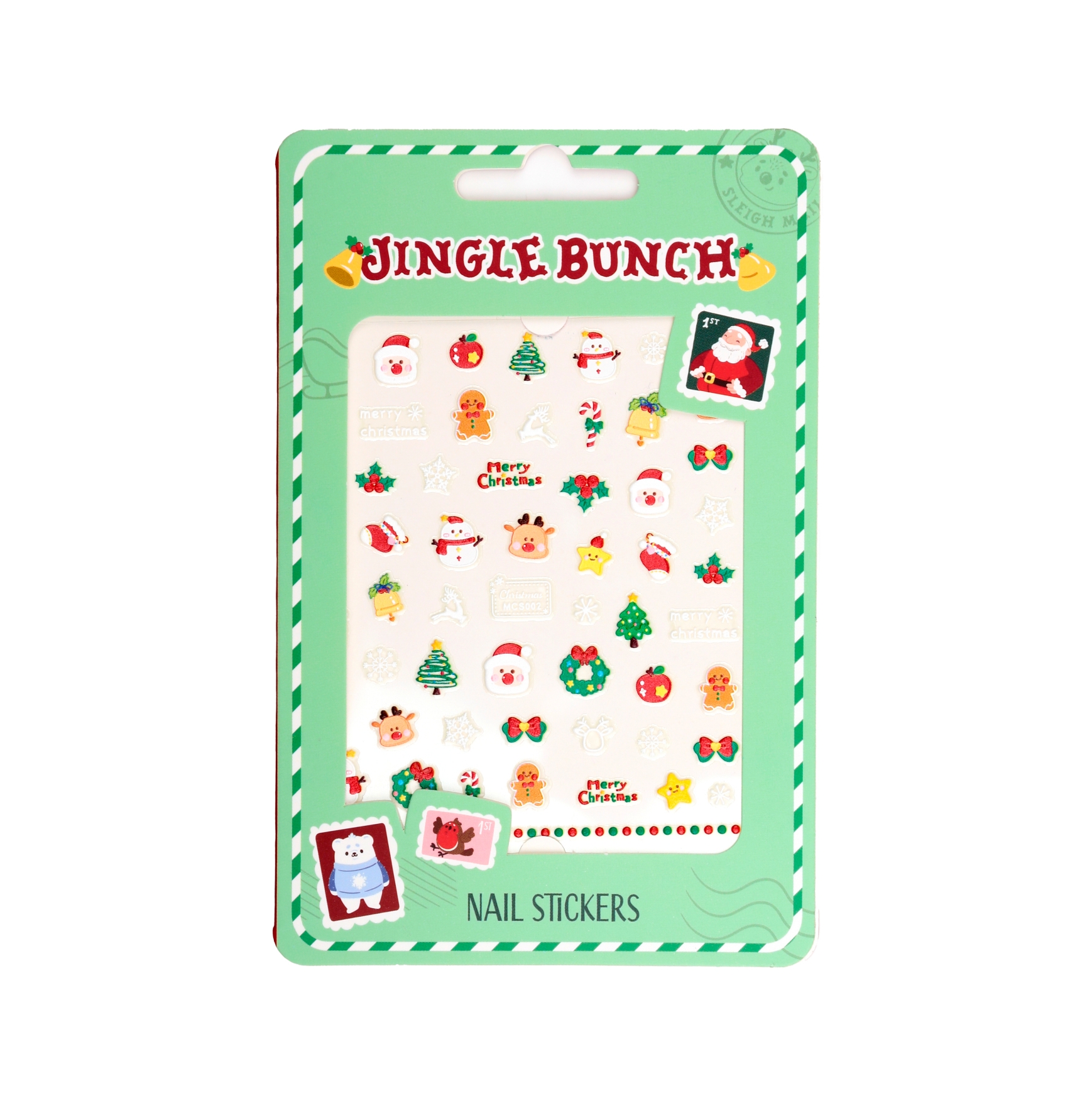NAIL STICKERS,Christmas Assorted Self Adhesive CDU [Packs Only]