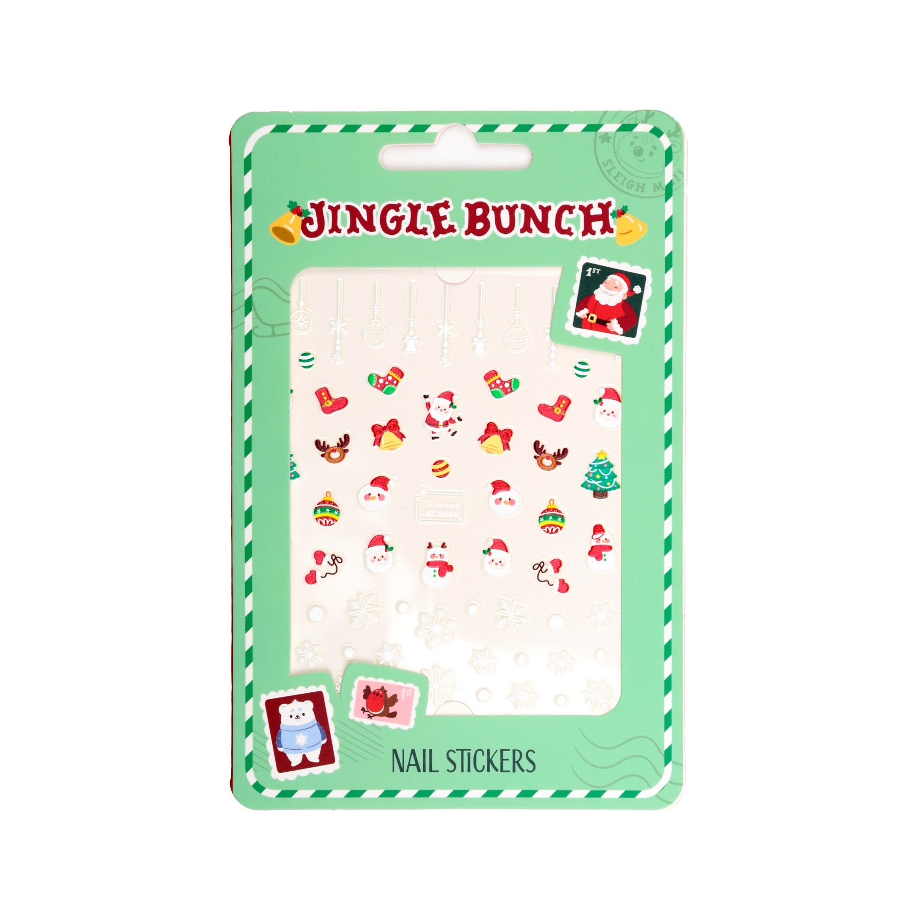 NAIL STICKERS,Christmas Assorted Self Adhesive CDU [Packs Only]