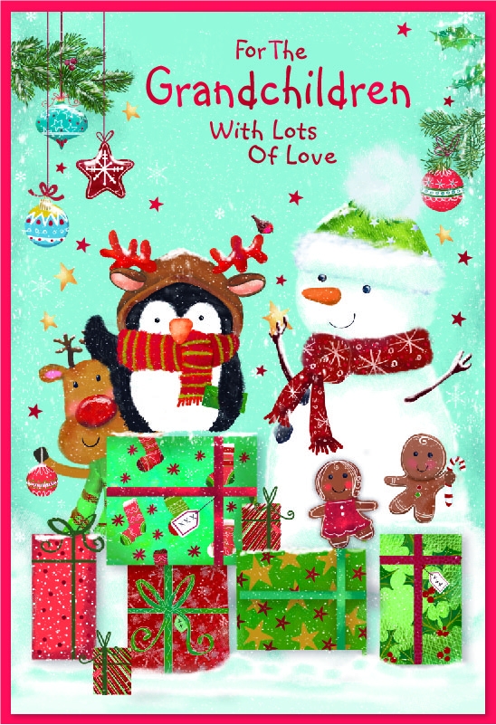 XMAS CARDS,Grandchildren, Christmas Characters & Presents [Packs Only]