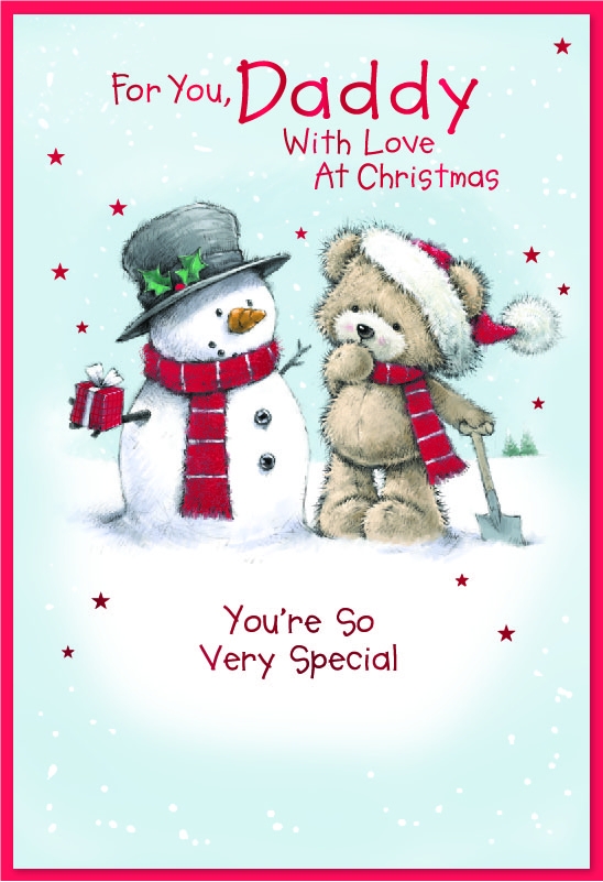XMAS CARDS,Daddy, Teddy Bear & Snowman [Packs Only]