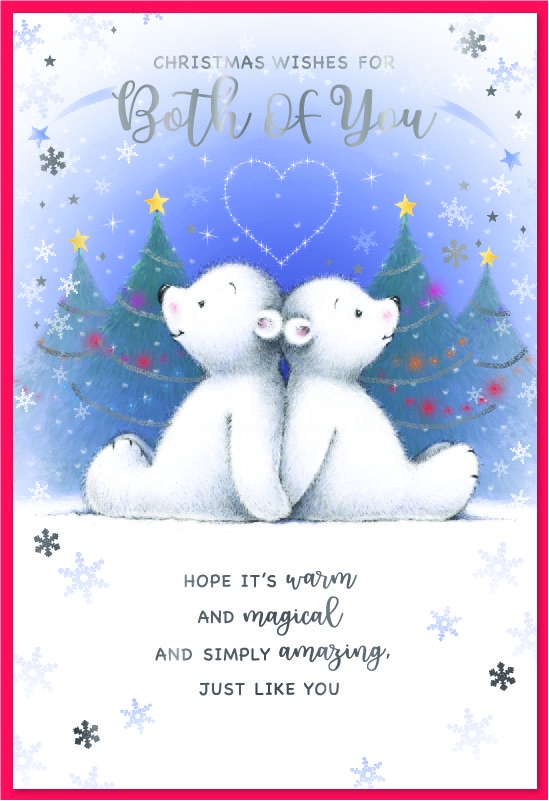 XMAS CARDS,To Both, Polar Bears Holding Hands [Packs Only]